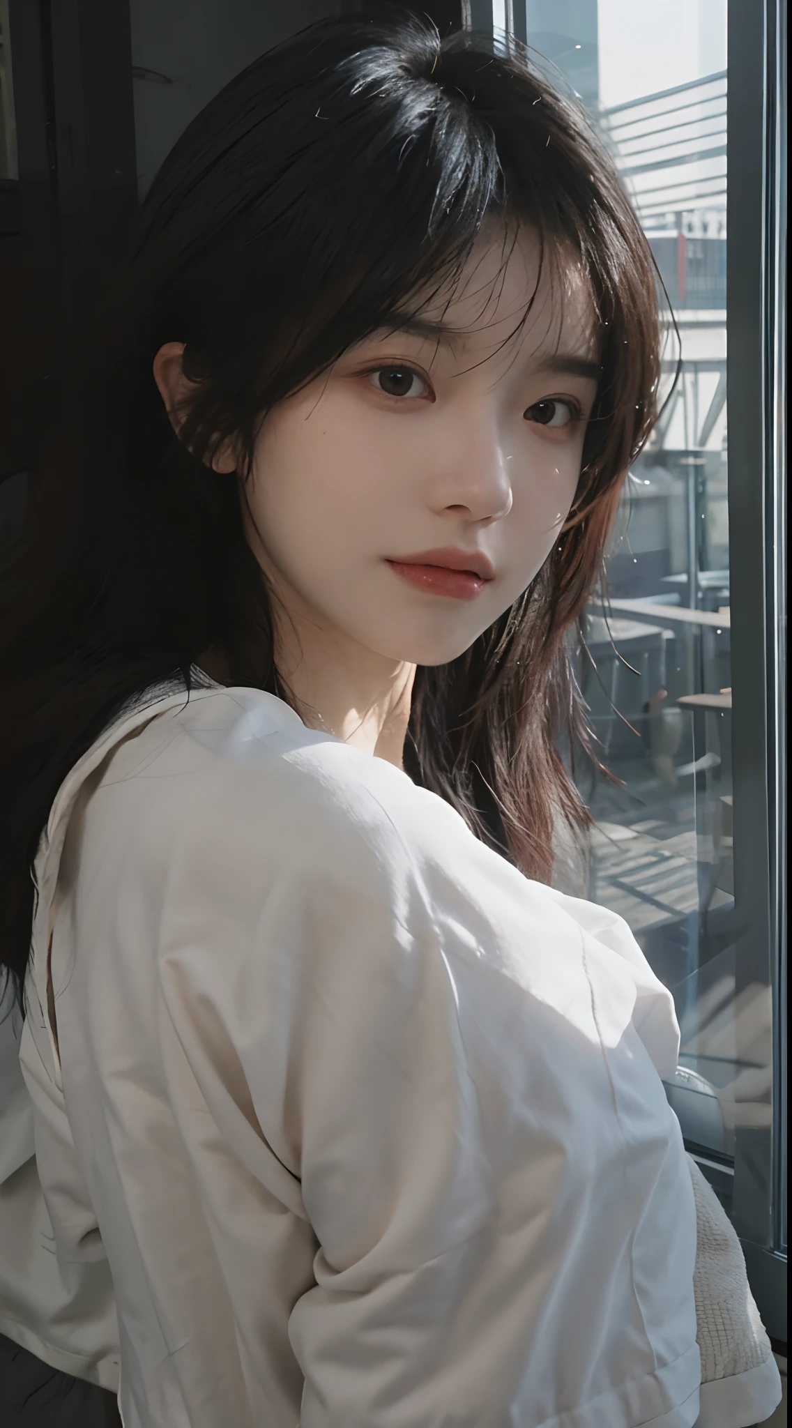 (photograph realistic:1.4),(Ultra photo realsisim:1.4),(realisticlying:1.3),
(Smoother lighting:1.05), (increase cinematic lighting quality:0.9), 32K,
2 girls,20岁女孩,realistic illumination,The light from the back window is backlighted,light in face,Ray traching,(Brighten light:1.2),(enchanced quality:1.4),
(Best quality real textured skin:1.4),Fine Detailed Eyes,finerly detailed face,finely quality eyes,
(delight,Be red in the face),(tired,Sleepy and Satisfied),closeup of face,tee shirt,
(Increased Body Line Mood:1.1),(Increases skin texture and beauty:1.1)