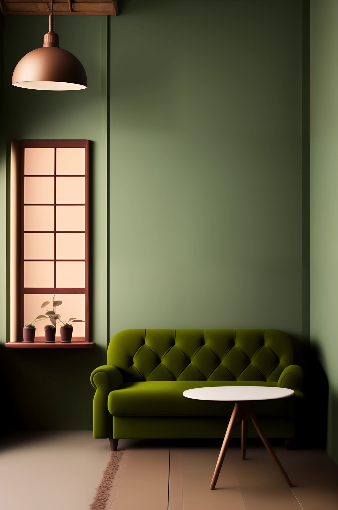 A background for photoshoot, in the photo sudio, blend sage green, aesthetical decoration, realistic, 8k, the lighting ftom the left side