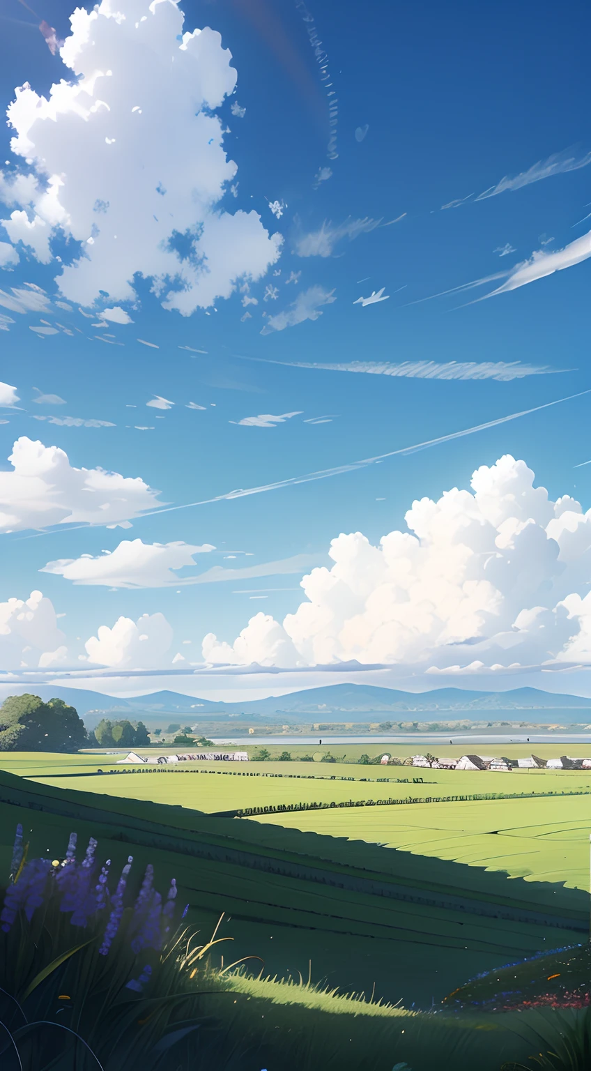 There are birds passing in the sky