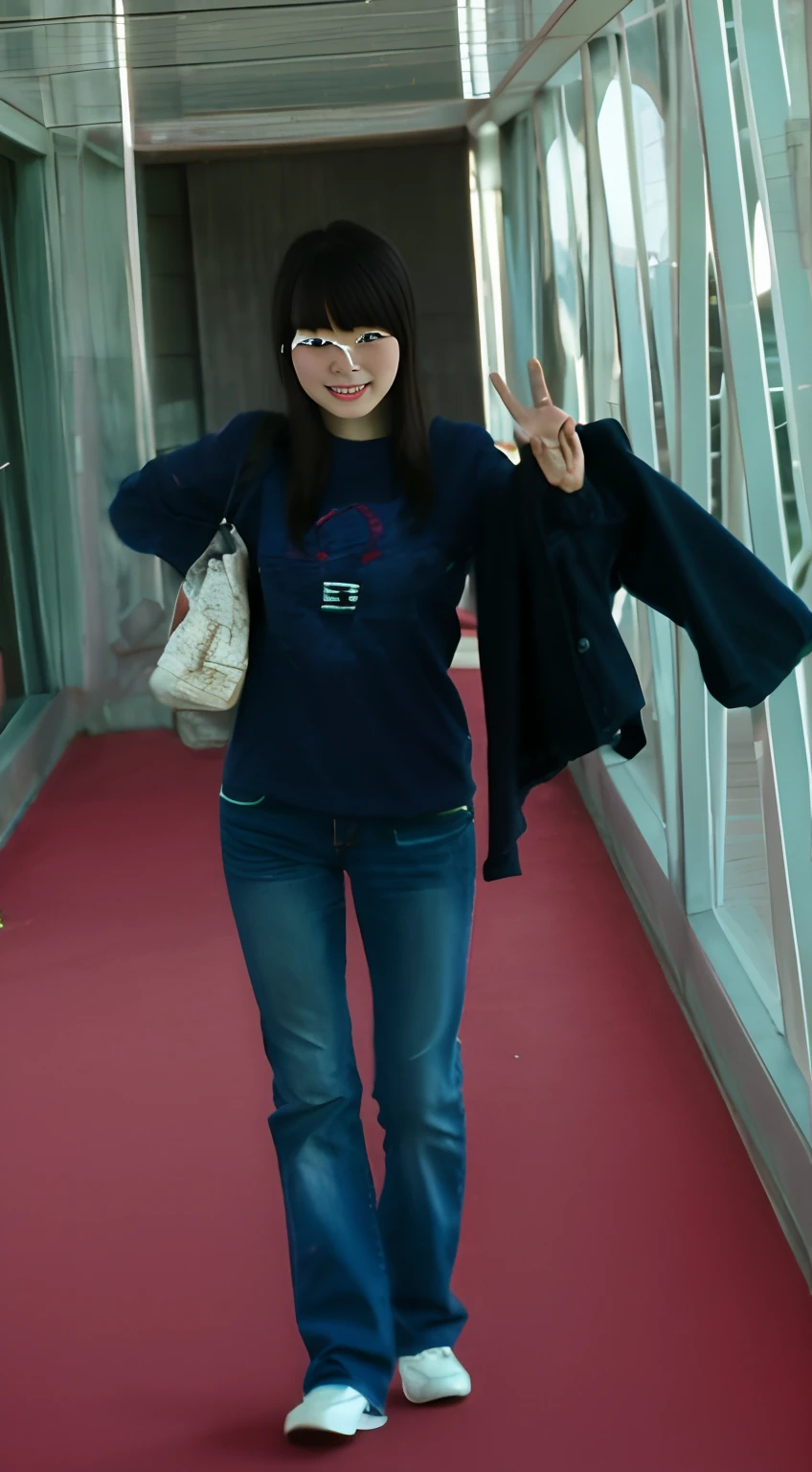 1 beautiful woman taking pictures on the grass of the villa,RAW photos,tmasterpiece,(highdetailskin:1.2),8k ultra high definition,digital SLR camera,gentlesoftlighting,high high quality,filmgrain,富士XT3,20 years old Asian woman,Wear simple clothes,T-shirt and skinny jeans,Detailed clothing details:1.3,perfect body figure,Perfect breasts and nipple bulge,The legs are straight and slender,Branded stylish shoes:0.6,Super detailed facial details and skin,Fair pink face and skin,The skin is pink,with light glowing,二重まぶた,Super detailed eyes,(Gloss on lips, eyeslashes, Glossy face, Best quality, Super high resolution, warm color,Wide lighting, naturalshadow), Sexy, Full body shooting: 1.8