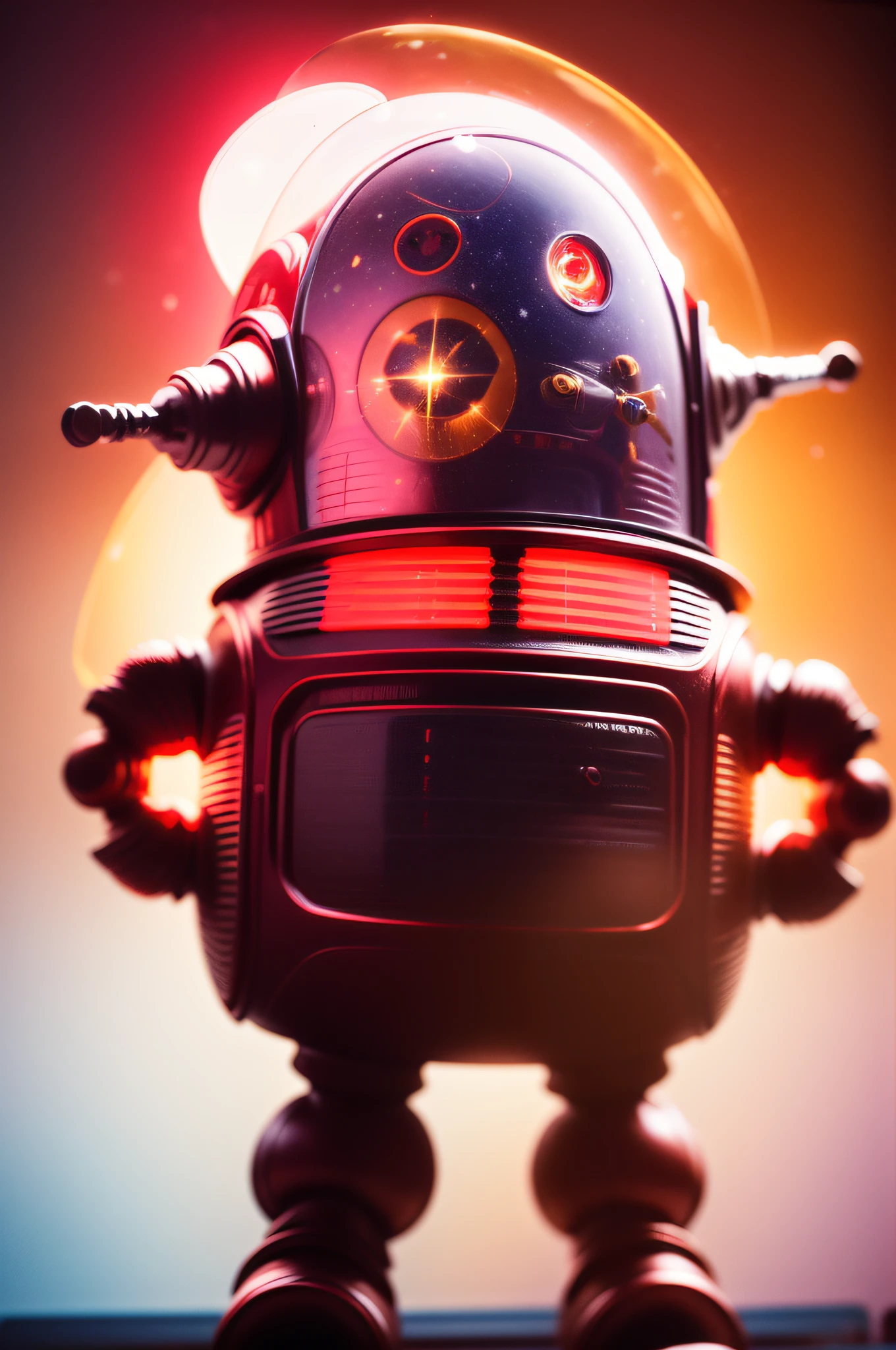 Create a logo for a youtube channel about curiosities with a character similar to a red robot adorable and friendly in space, qualidade 8k, cinematico, escenario e personagem completamente detalhado, perfect  lighting