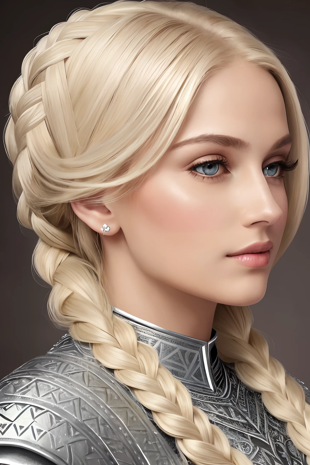 tmasterpiece,best qualtiy,hdr, hyper HD, 8K,Bokeh,Ultra-fine painting,Sharp focus,Physically-based rendering,Extreme detail description,1 female paladin,(Raised sexy:1.5),ride horse,sabre,Light silver armor,(Richly decorated armor:1.5),(The pattern is delicate and beautiful:1.5),The hair is light blonde,Long, Thick braids,A detailed eye,Straight nose,perfect bodies,