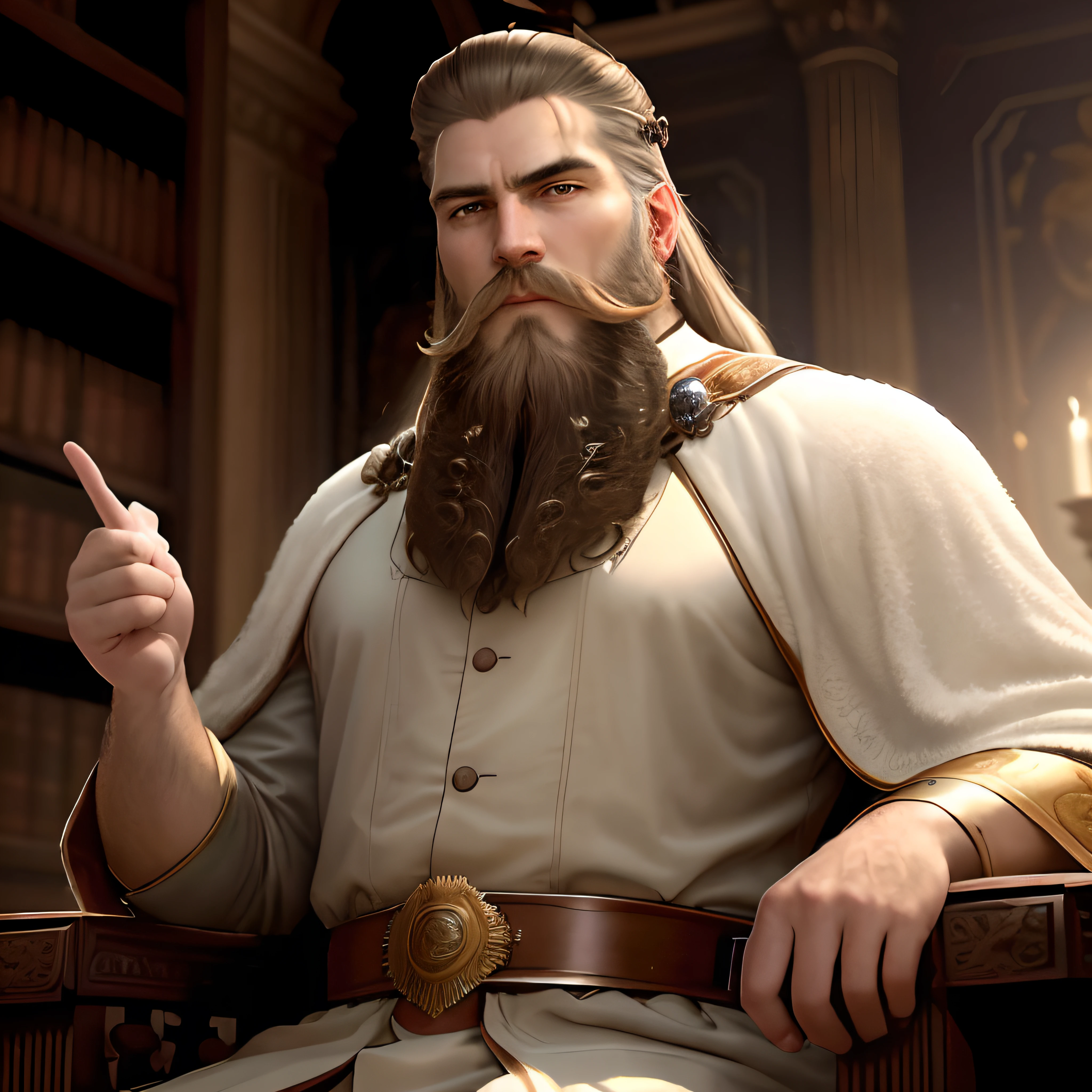 adult man, pointing finger, grandeur, At the age of, sage, power, authority, power, emperor, antiquity, Masculinity, beard, crown,