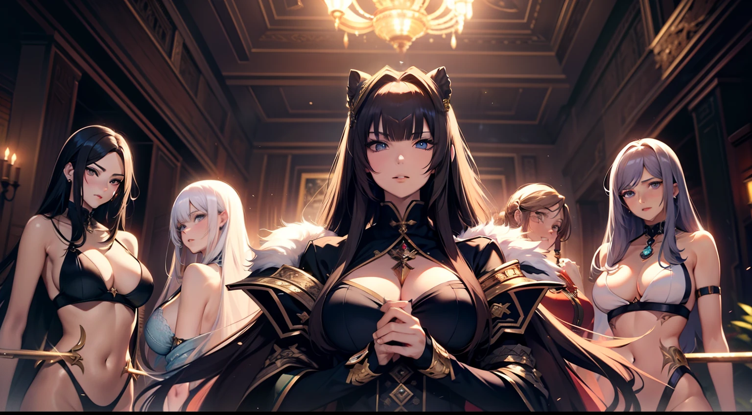 tmasterpiece, Best quality at best, 8K, A high resolution,The emperor's harem, Numerous beauties, natta