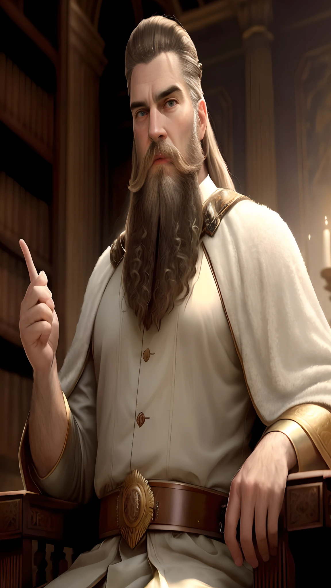 adult man, pointing finger, grandeur, At the age of, sage, power, authority, power, emperor, antiquity, Masculinity, beard, crown, austerity, Father