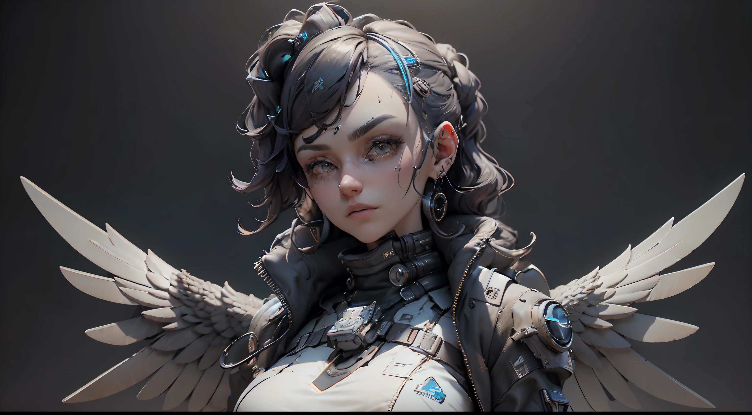 ((Best quality)), ((masterpiece)), (highly detailed:1.3), 3D, beautiful cyberpunk women with thick voluminous hair, nijiloraeagle,HDR (High Dynamic Range),Ray Tracing,NVIDIA RTX,Super-Resolution,Unreal 5,Subsurface scattering,PBR Texturing,Post-processing,Anisotropic Filtering,Depth-of-field,Maximum clarity and sharpness,Multi-layered textures,Albedo and Specular maps,Surface shading,Accurate simulation of light-material interaction,Perfect proportions,Octane Render,Two-tone lighting,Low ISO,White balance,Rule of thirds,8K RAW,