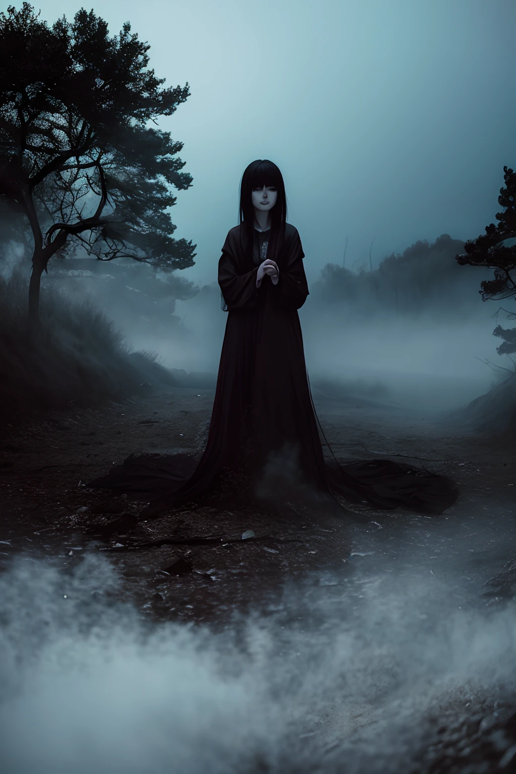 a beautiful girl, full body,
horror, broken, distorted, sky, fog, smoke, dust, dark forest, shadow creatures,
Junji Ito,
masterpiece, ultra high res, high quality, cinematic lighting,