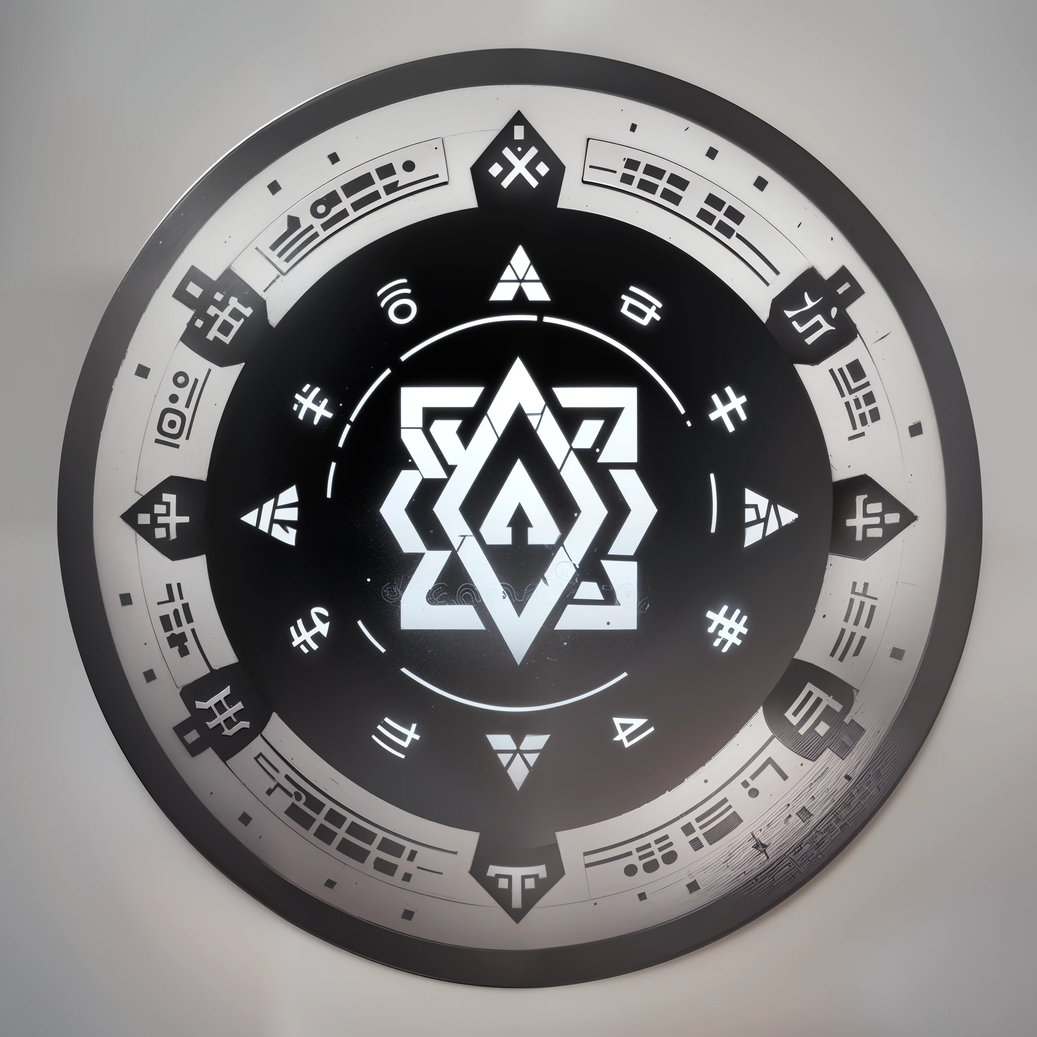 (((1))), ((black and white)), a closeup of a, (( text)) (Round Emblem Concept Sheet) , (The illusion of a user interface), (((the void))) , ((((Perfectly clean background)))) , ((CG illustration of the test)), (subject: Magic runes), ((((Clean White Background)))), ((Round seal with runes))