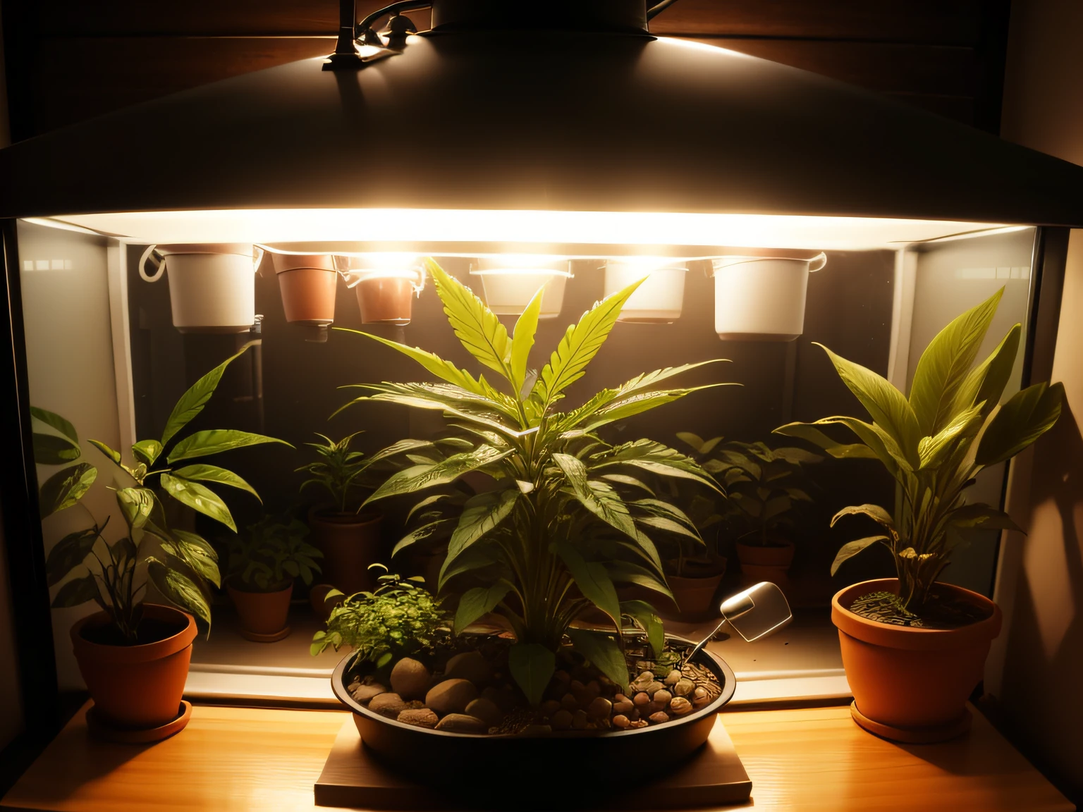 estufa com plantas de maconha