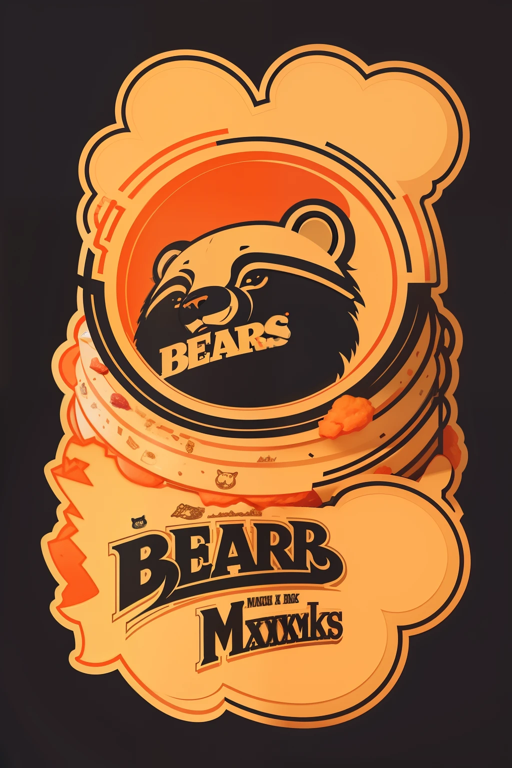 Logo design，Bears snack，Maximalism，Vector lines