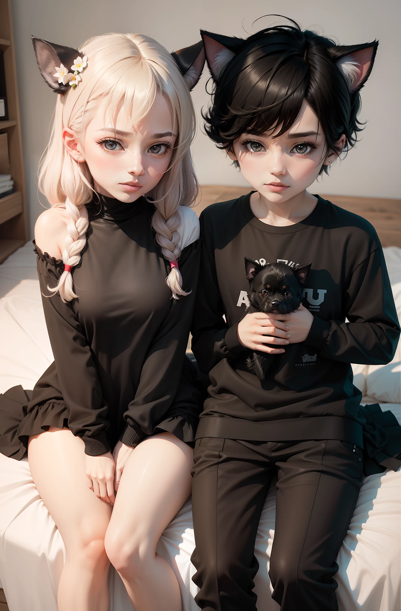 Black dog ears