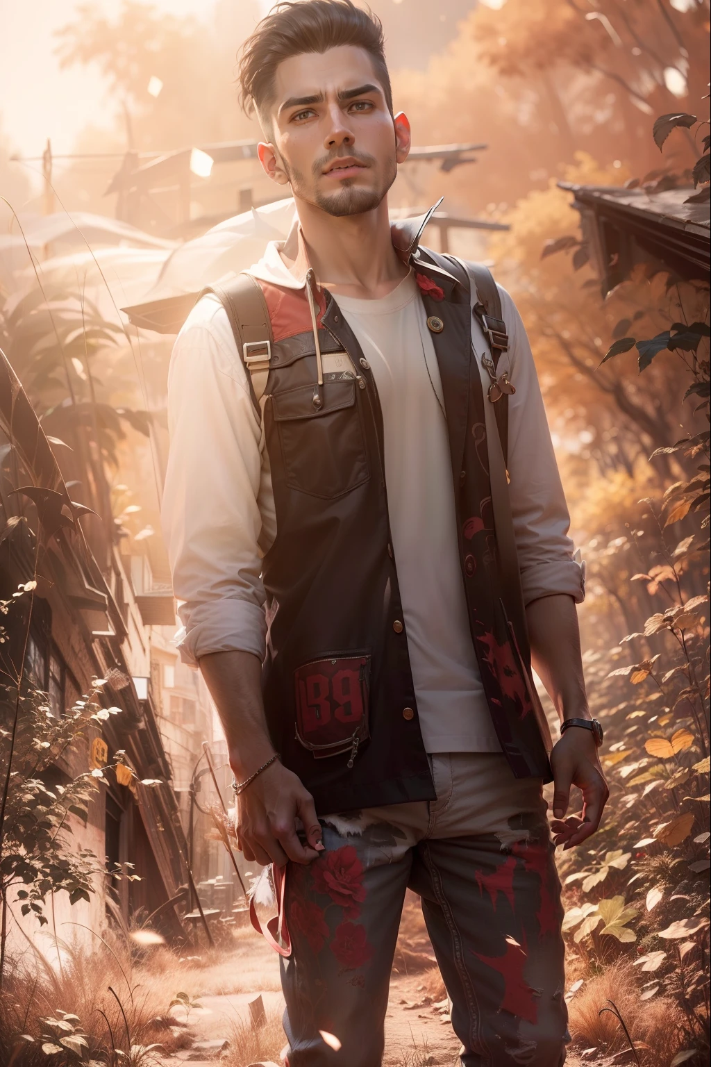 Change background devil boy realistic face handsome
