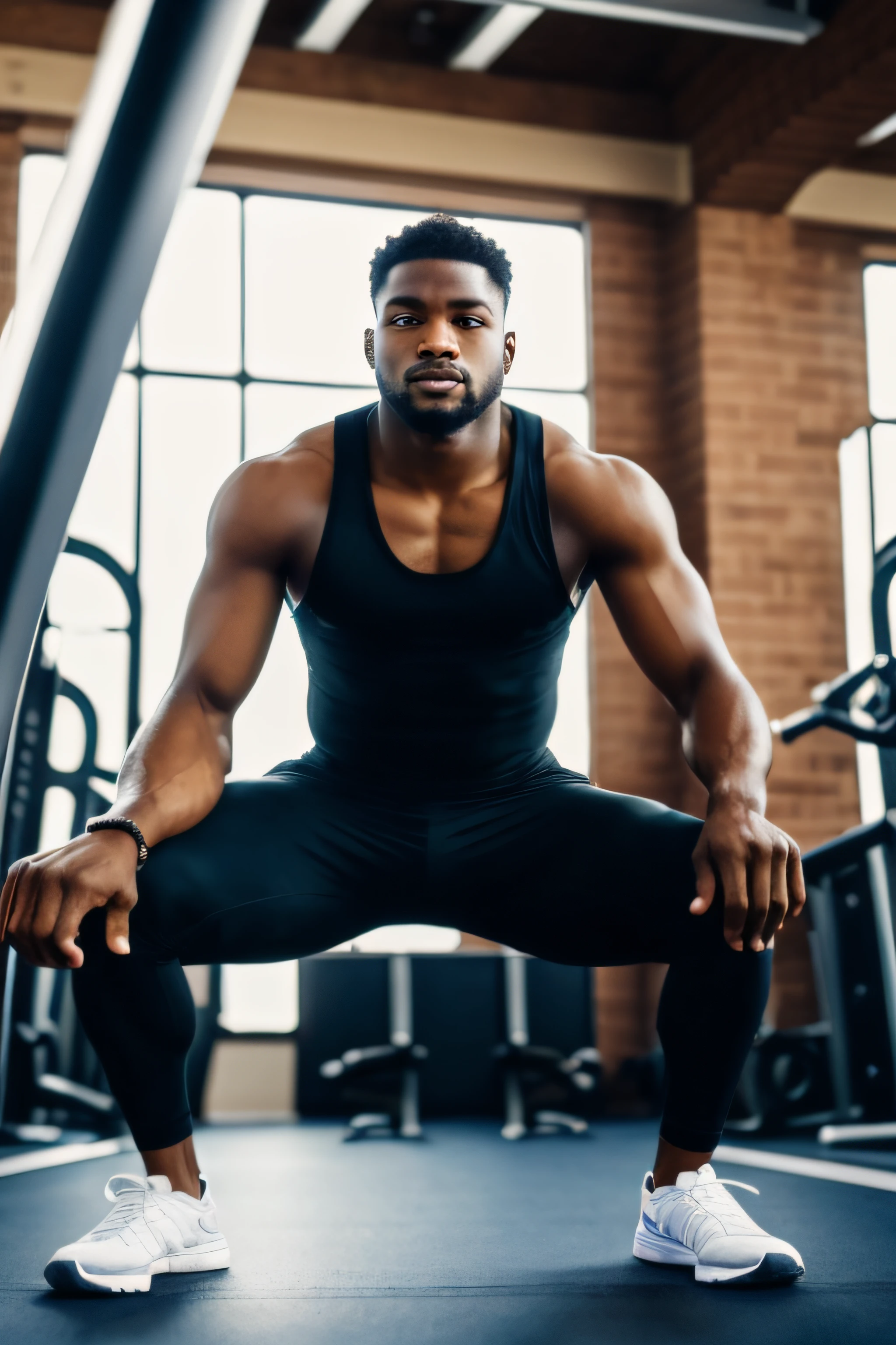 black man in gym