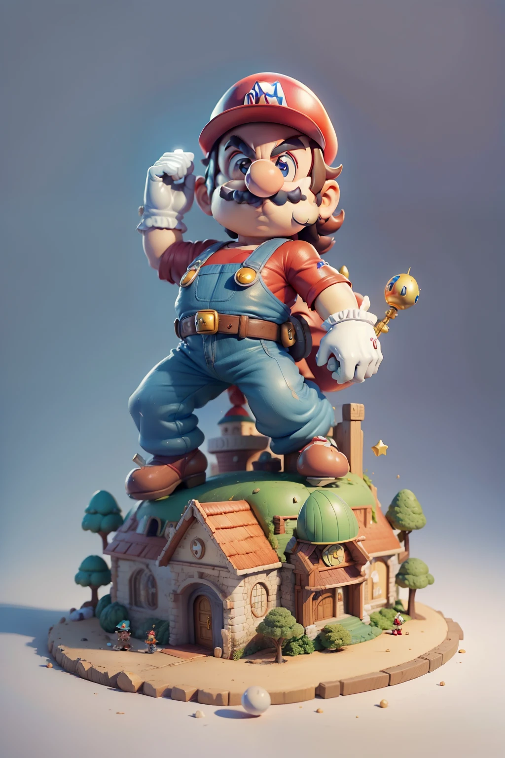 Um close up de uma figura do Nintendo Mario segurando livro, Retrato de Mario, Mario, fan artwork of mario, Super Mario Retrato, Retrato de Super Mario, Mario como um soldado, Mario como um soldado da Primeira Guerra Mundial, arte do jogo nintendo, mario dabbing, Chris Pratt como Mario, Mario como uma pessoa real, inspirado em Mario Dubsky, official rendering