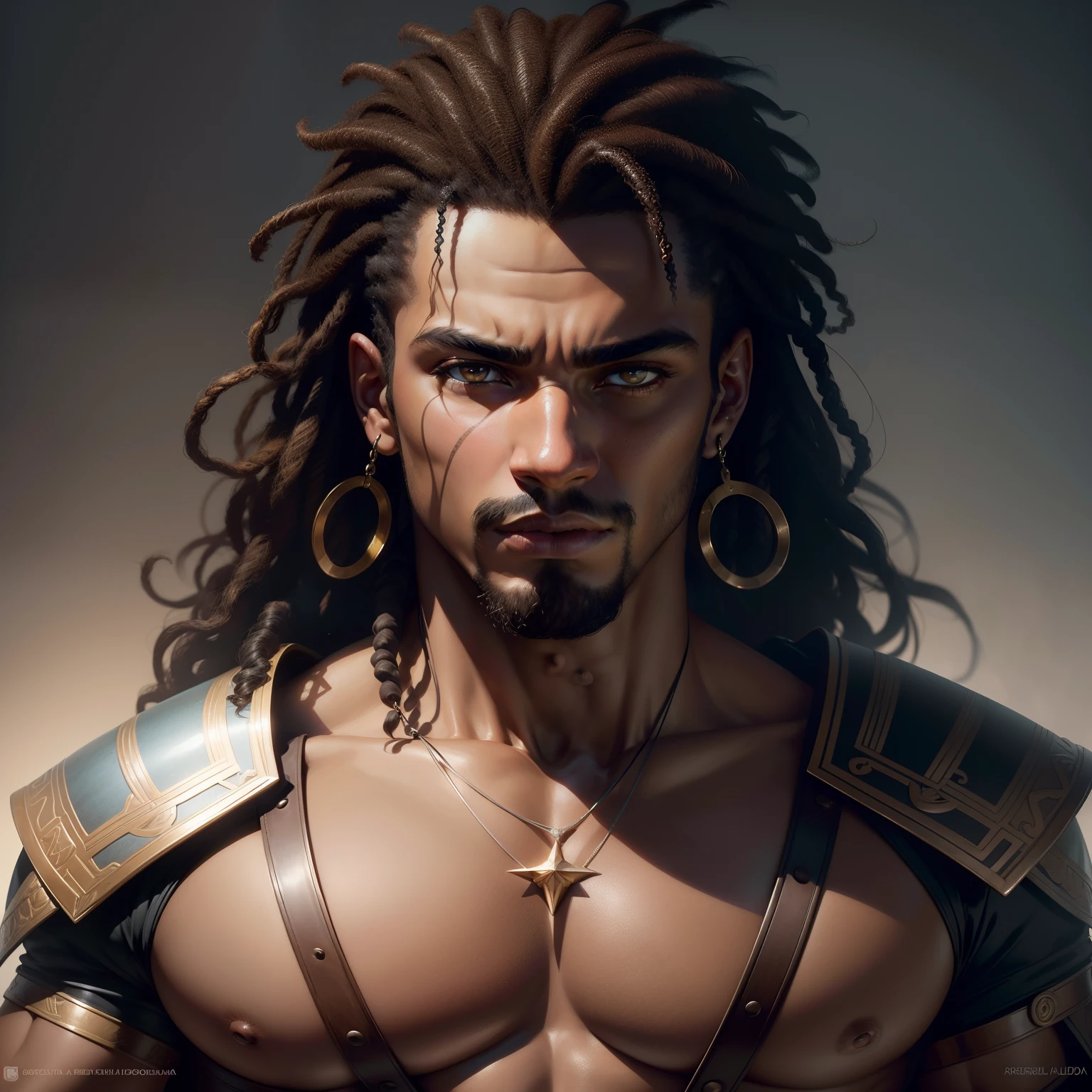 High-detail RAW close-up portrait of a burly dark-skinned 20-year-old, Beautiful Afro-Caribbean Man )(((Divertido hermoso delgado) con cara angular, masculino, ojos grandes)), hombre negro, piel color  chocolate ((usando harapos, Damaged)) capa, realista, symmetr, altamente detallada, rough lighting, cinematography lighting, Arte de Artgerm y Greg Rutkowski y Alphonse Mucha, ojos serios, contraste, piel texturizada, cold skin pores, Hasselblad, 45 grados,  Luz dura, gigapíxeles, pies visibles, cara impecable,