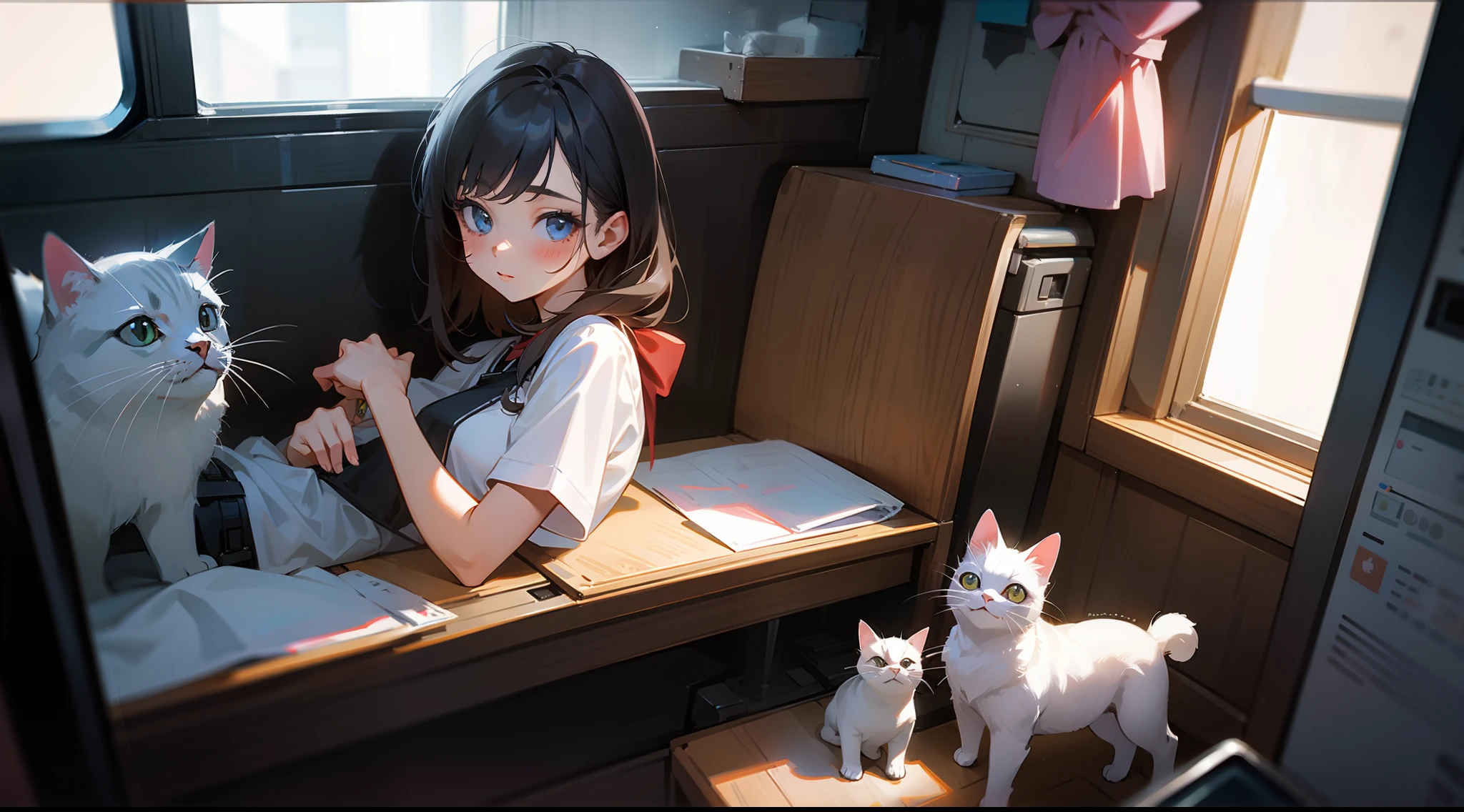 The girl mentioned the kitten