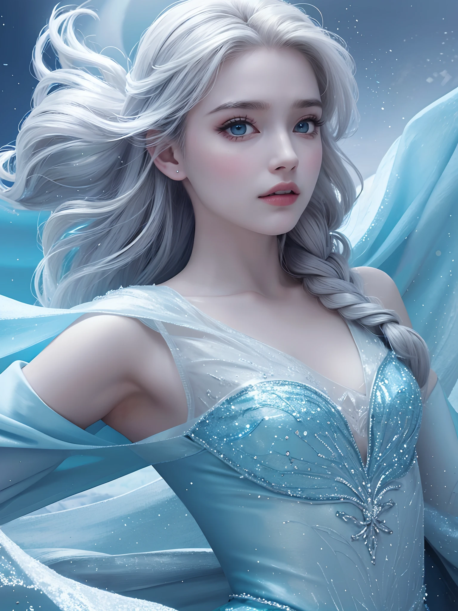 Elsa do filme frozen, Melhor qualidade, obra-prima, super high res, (fotorrealista: 1.4)