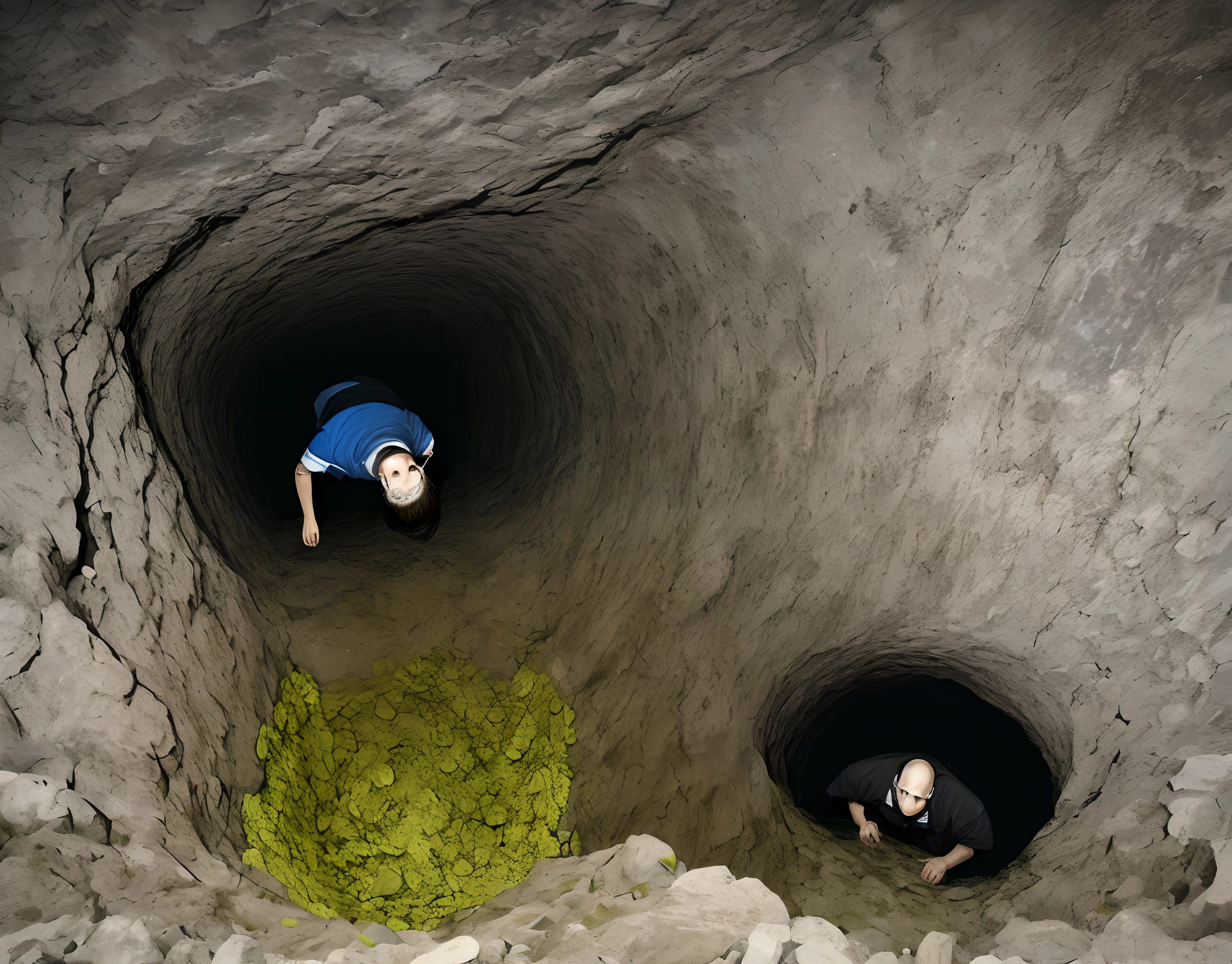 A desperate person was pulled into the abyss