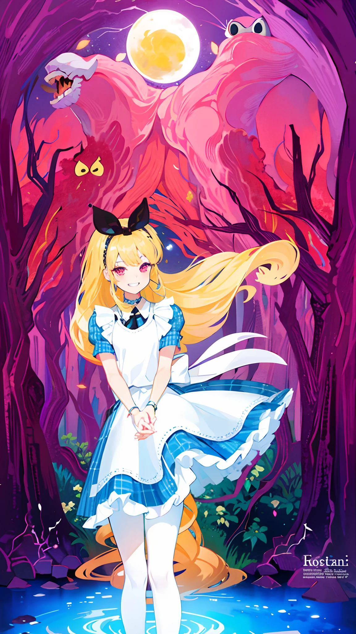 masterpiece, best quality, full body,
1girl, bangs, black choker, black necktie, blonde hair, blue skirt, blush, bracelet, breasts, choker, clothes around waist, collarbone, collared shirt, cowboy shot, dress shirt, ear piercing, eyebrows visible through hair, gradient hair, grin, gyaru, jewelry, kogal, long hair, looking at viewer, loose necktie, necktie, piercing, plaid, plaid skirt, pleated skirt, red eyes, ring, school uniform, shirt, skirt, smile, solo, white shirt,
street, sky, cherry blossoms, petals,illustration, (magazine:1.3), (cover-style:1.3), fashionable, woman, vibrant, outfit, posing, front, colorful, dynamic, background, elements, confident, expression, holding, statement, accessory, majestic, coiled, around, touch, scene, text, cover, bold, attention-grabbing, title, stylish, font, catchy, headline, larger, striking, modern, trendy, focus, fashion,