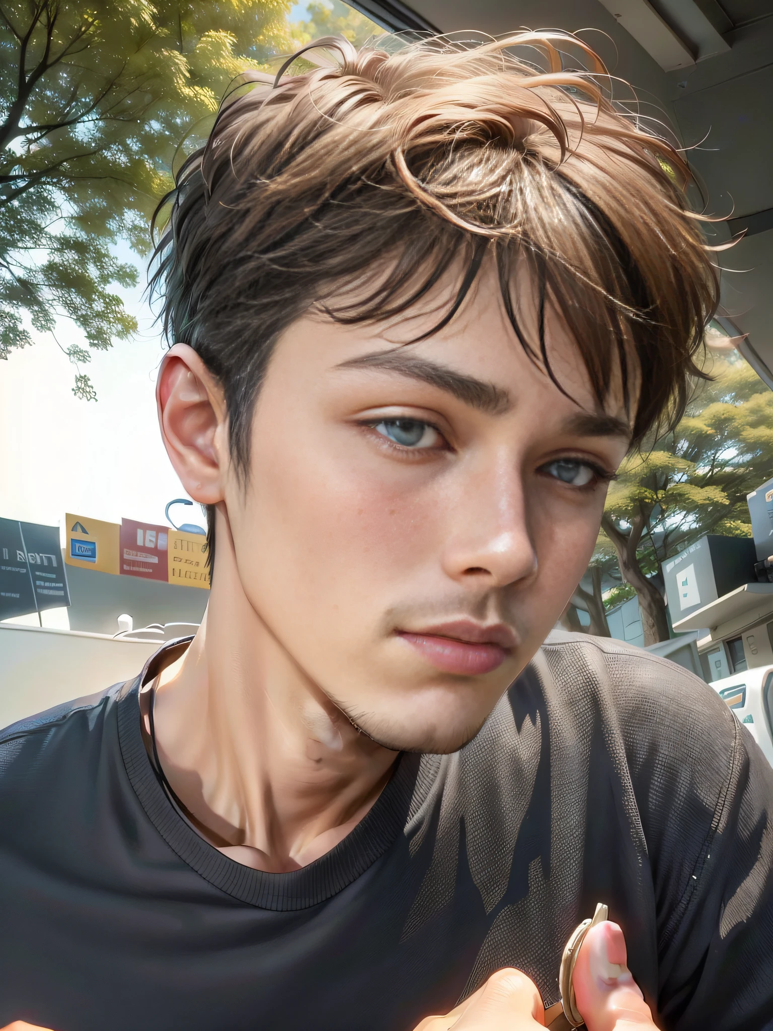 Handsome low-key boy with short hair --auto