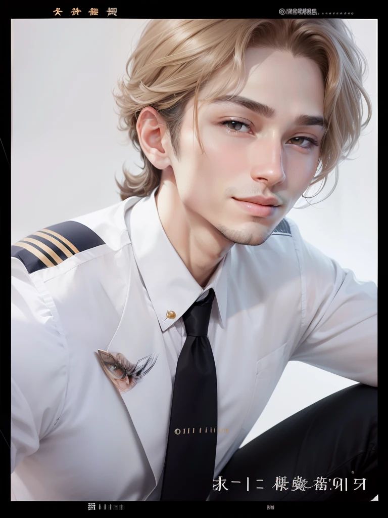 in her 20s、Drawing the face of a man in his 30s with natural charm。It is characterized by a healthy complexion and a proud look、It is an image of a confident smile.。Double arches are shaped to catch the eye.、Coupled with a hairstyle with a natural texture,、Drawing the face of a man with a sophisticated appearance。