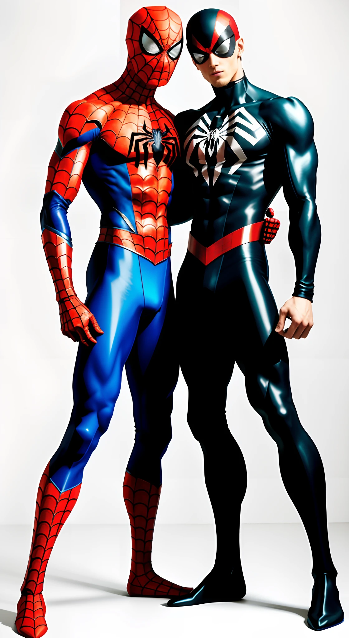 tmasterpiece, Best quality at best, 2 young men, A gay couple, Homosexuality, 2 Men, Japanese ninja and Spider-Man, Height difference, Different colors, apathy, Loves,Gay,Attractive feet,Model figure,Tall and tall,