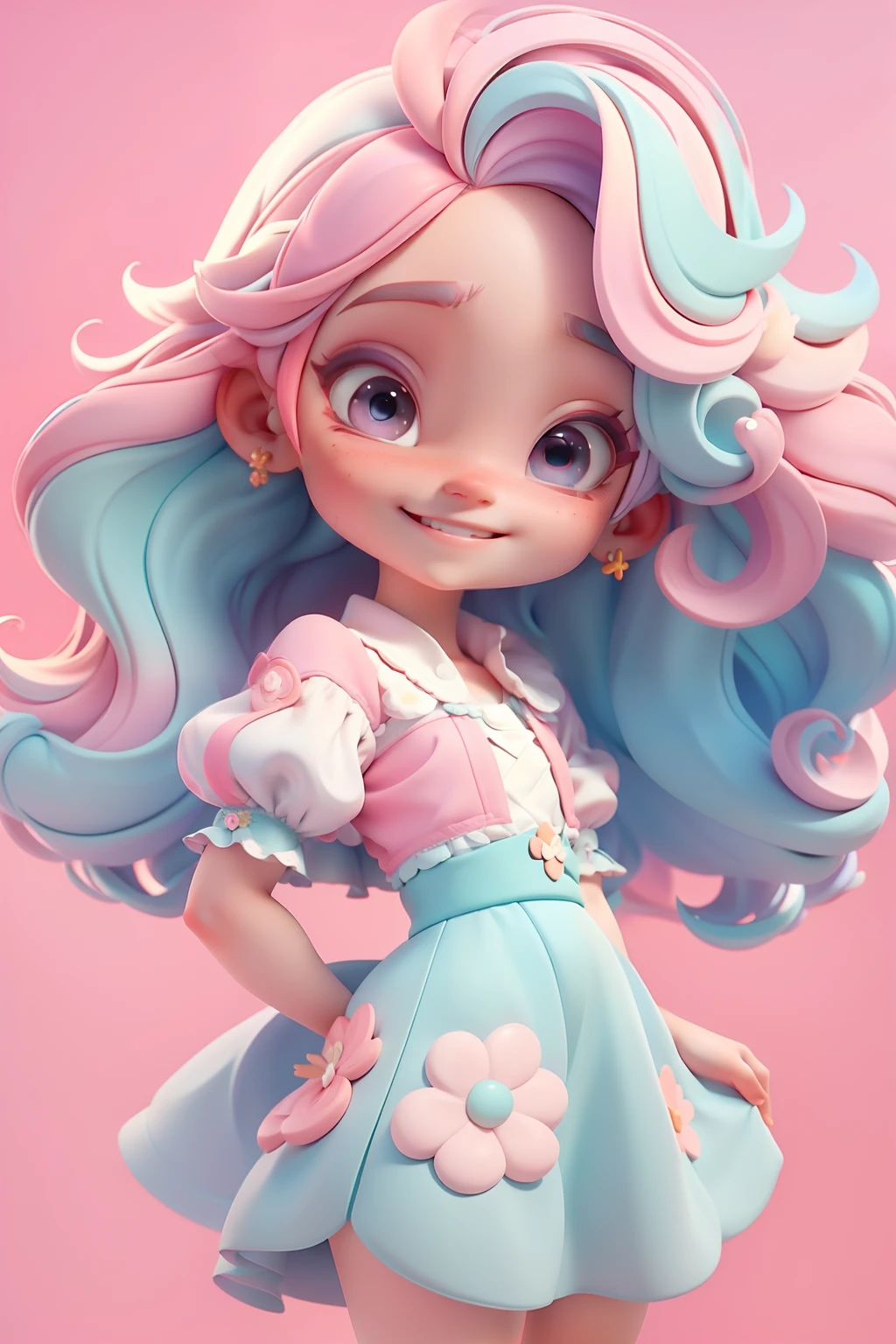 Loli Ariel disney, menina meiga, olhos delicados, pastel tone, cabelo e roupa multicolorido, sorriso delicado, fundo simples e branco