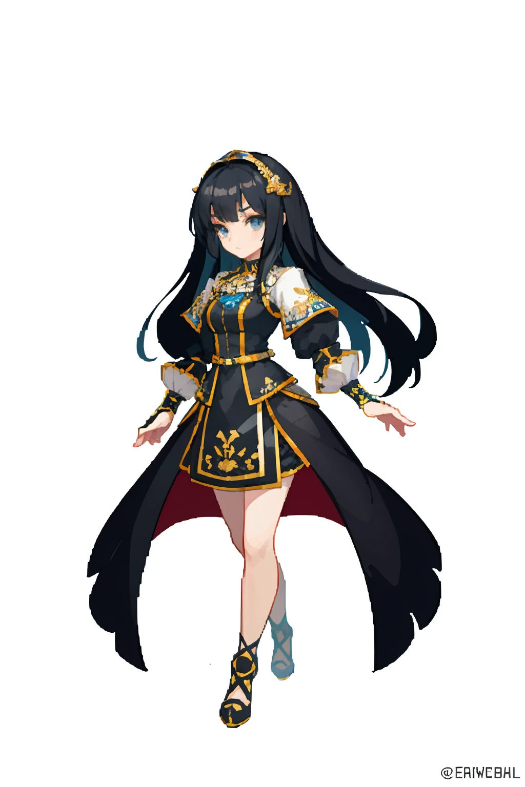 (8k, highest quality, best quality, masterpiece, highly detailed:1.2),
1 girl, fullbody, black long hair, fullbody, Renaissance