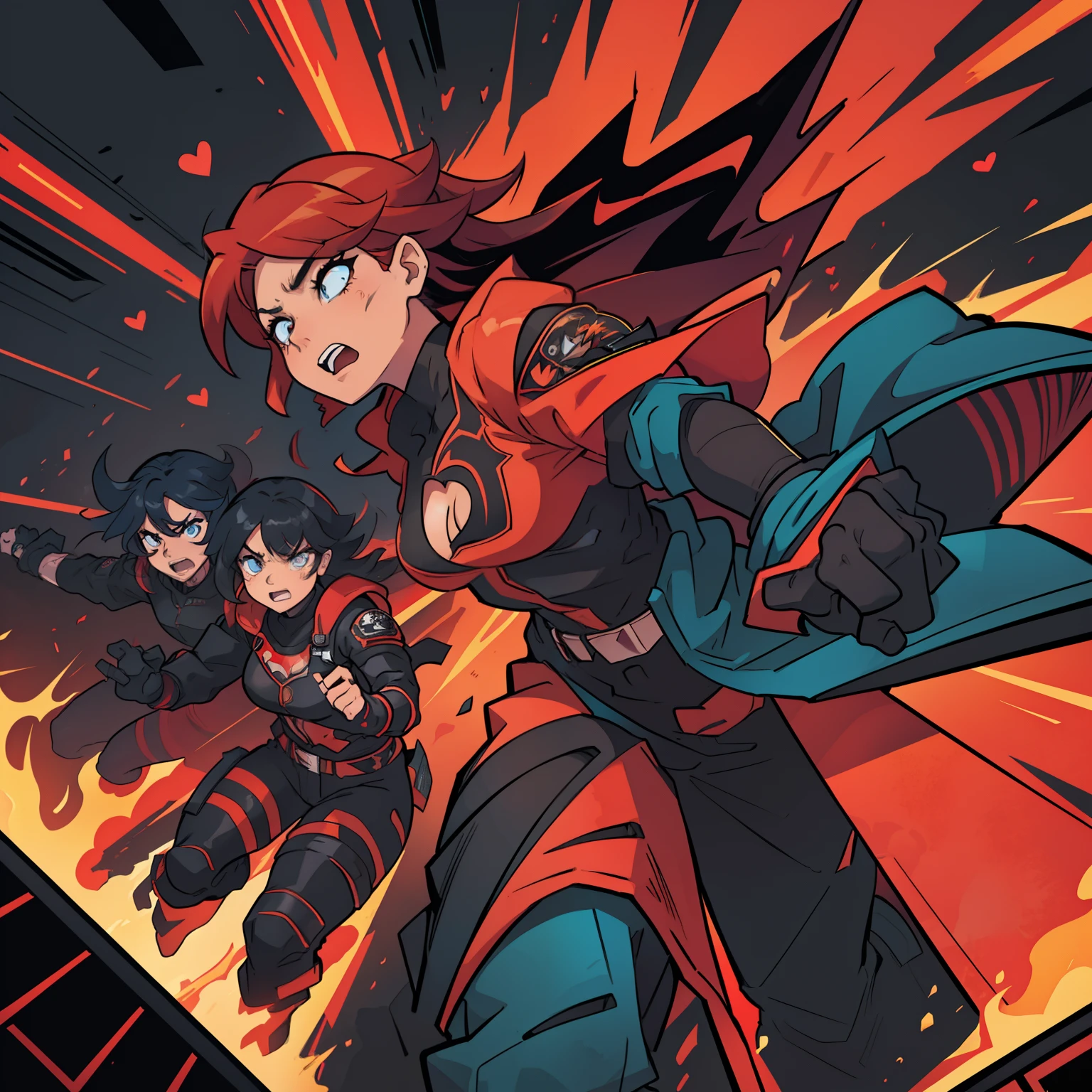 ### Adrenaline Rush: Unleashing Action-Packed Chaos ###
Style: Dynamic and Intense, Capturing the Heart-Pounding Action
Recognition: Thrilling Audiences, Praised for its High-Octane Energy
Artistic Influences: Comic Book Illustrations and Cinematic Stills
Color Palette: Fiery Reds, Electric Blues, and Intense Blacks
###