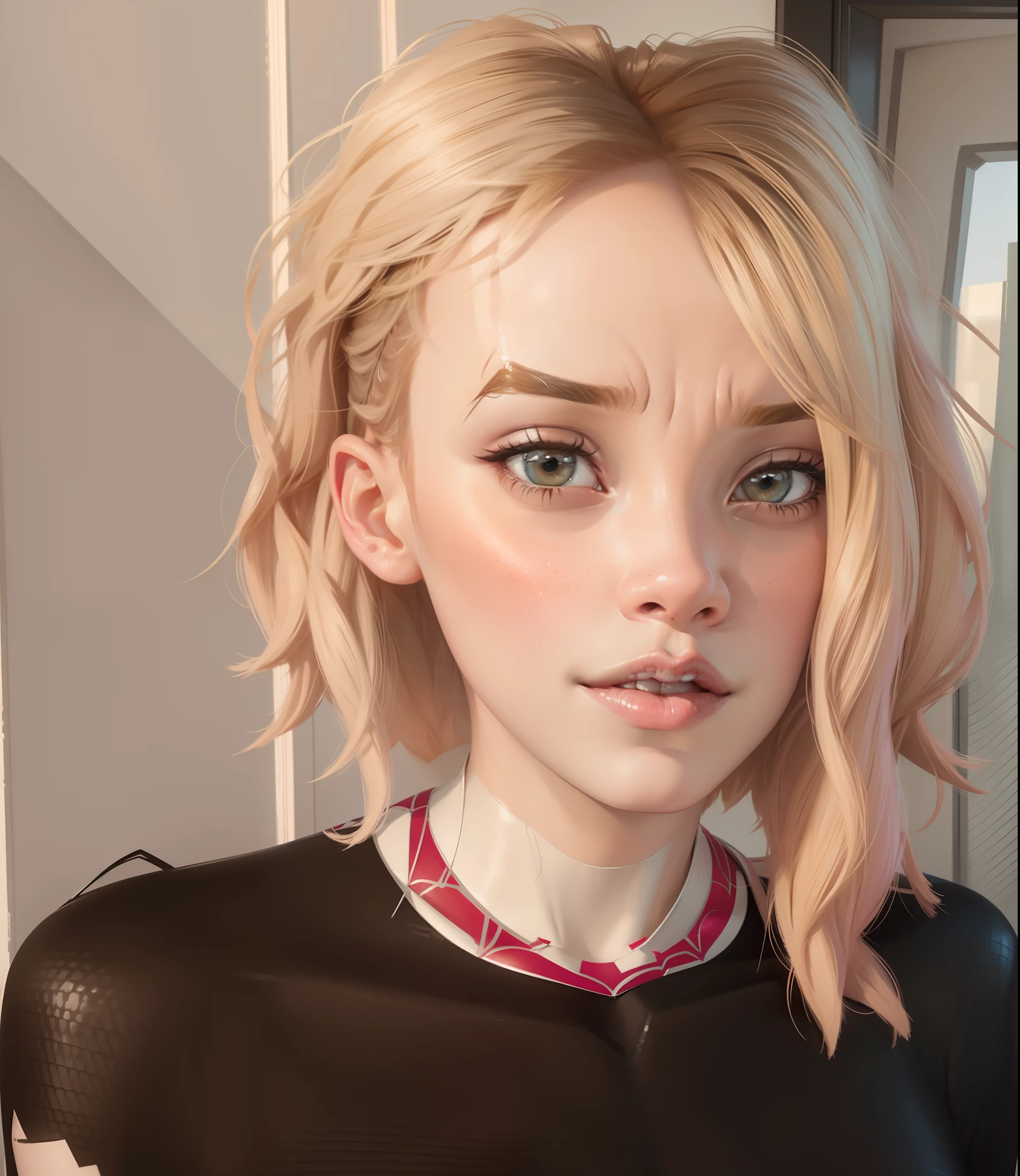 Emma Stone como Gwen Stacy, Mulher Aranha, Marvel, Spider-Man: Through the Spider-Verse, Realista, sexy