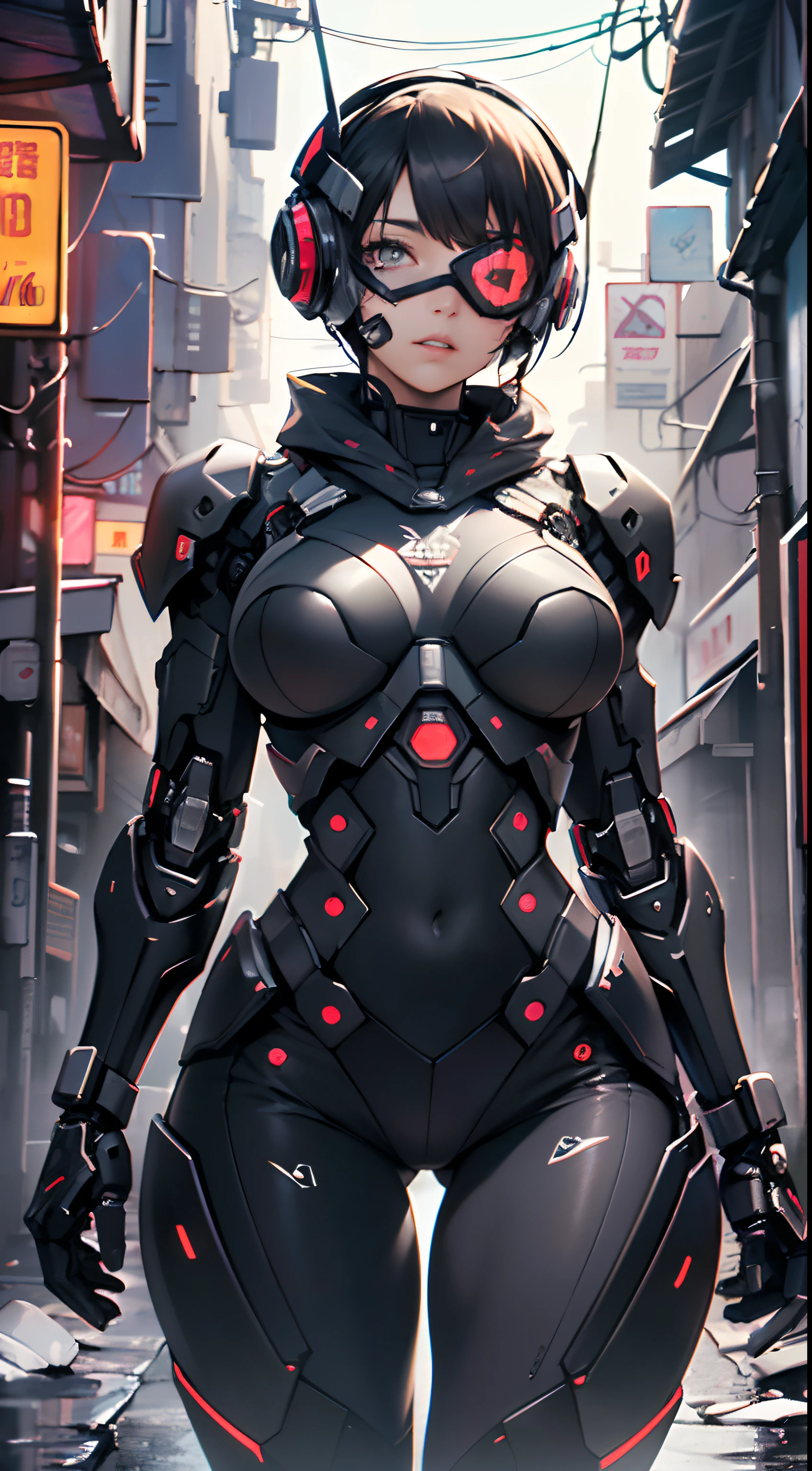 assaultron, itrobo2022, 1girl, solo, breasts:1.4, looking at viewer, robot, humanoid robot, robot joints, one-eyed, joints, no humans, ((black armor, black pants)), wide hips, curvy, mechanical arms, crotch plate, science fiction, post-apocalypse, outside, large breasts
lot of rgb,(spider lower abdomen),
(((nsfw))),
motorcycle black helmet,(wearing head-mounted display that is chunky and hi-tech with neon lights:1.2), corporate logos,complete helmet,no face,black body,black skin,black robotic body,((((technological face mask,Cybernetic_Jawless, mask)))),
(dynamic pose:1.0),solo focus,embarrassed,centered,scale to fit dimensions,Rule of thirds,
outdoors,((night view)),(cyberpunk night street Background: 1.5,dark sky,alleyway,lonely alley,thick clouds,detailed background:1.25),
(best quality),(high resolution),(sharp focus),(ultra detailed),(extremely detailed),(extremely high quality artwork),8k_wallpaper,(extremely detailed CG 8k),(very fine 8K CG),((hyper super ultra detailed perfect piece)),flawless,(((masterpiece))),illustration,vibrant colors,(intricate),High contrast,Selective lighting,Double exposure,HDR (High Dynamic Range),Post-processing,Background blur,