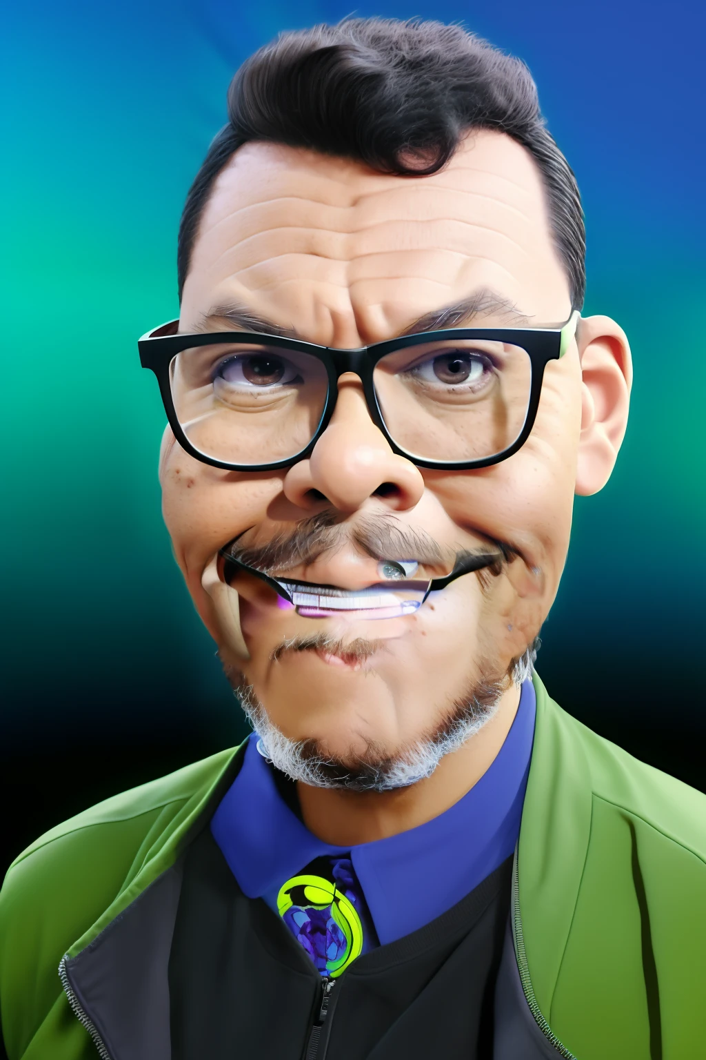 guttonervision8, [man with glasses], Pixar, renderizado, Cartoon, Popmart, estilo hiper-realista