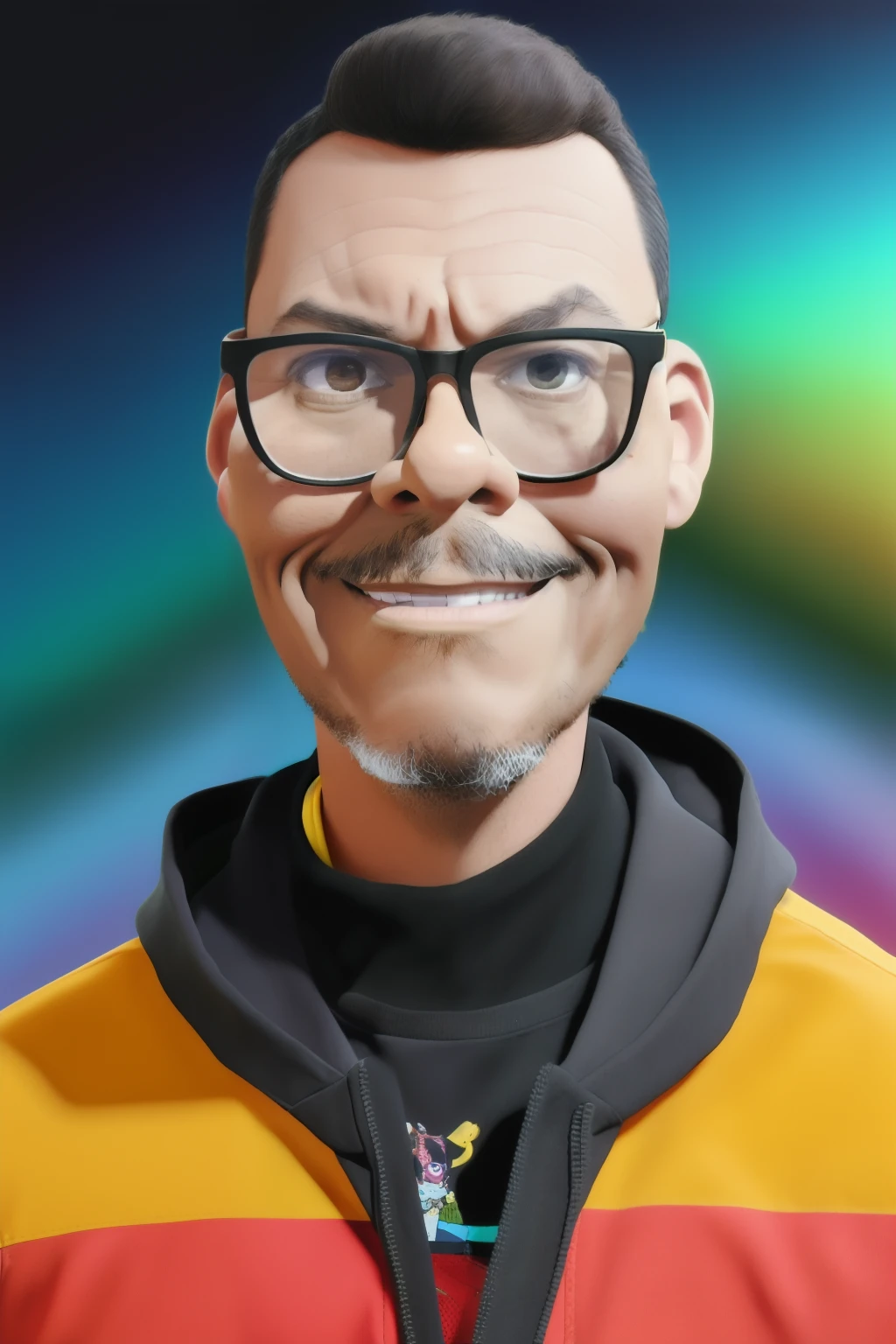 guttonervision8, [man with glasses], Pixar, renderizado, Cartoon, Popmart, estilo hiper-realista