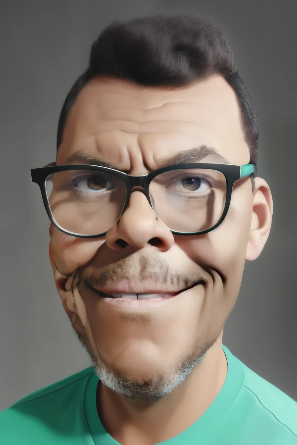 guttonervision8, [man with glasses], Pixar, renderizado, Cartoon, Popmart, estilo hiper-realista