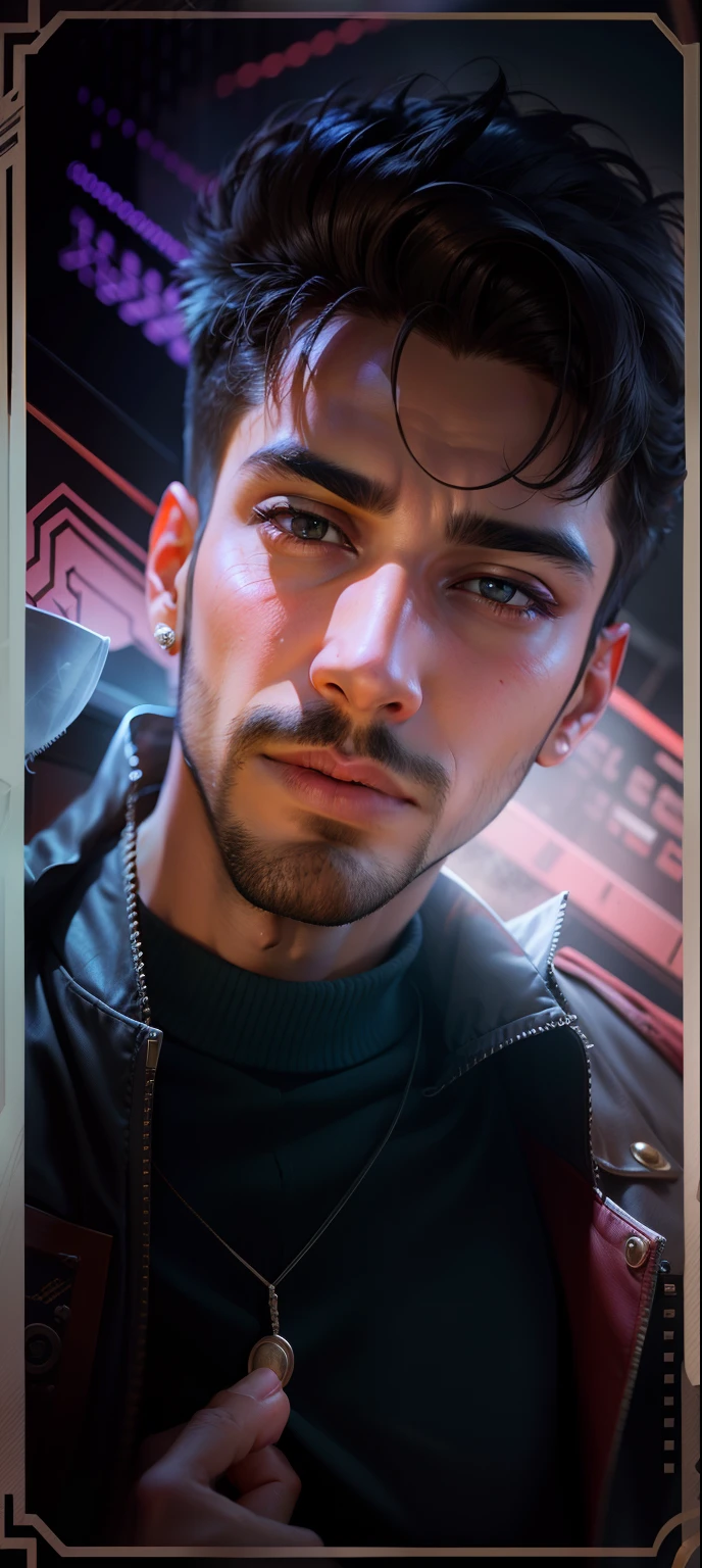 Cyber Pankh handsome boy realistic face
