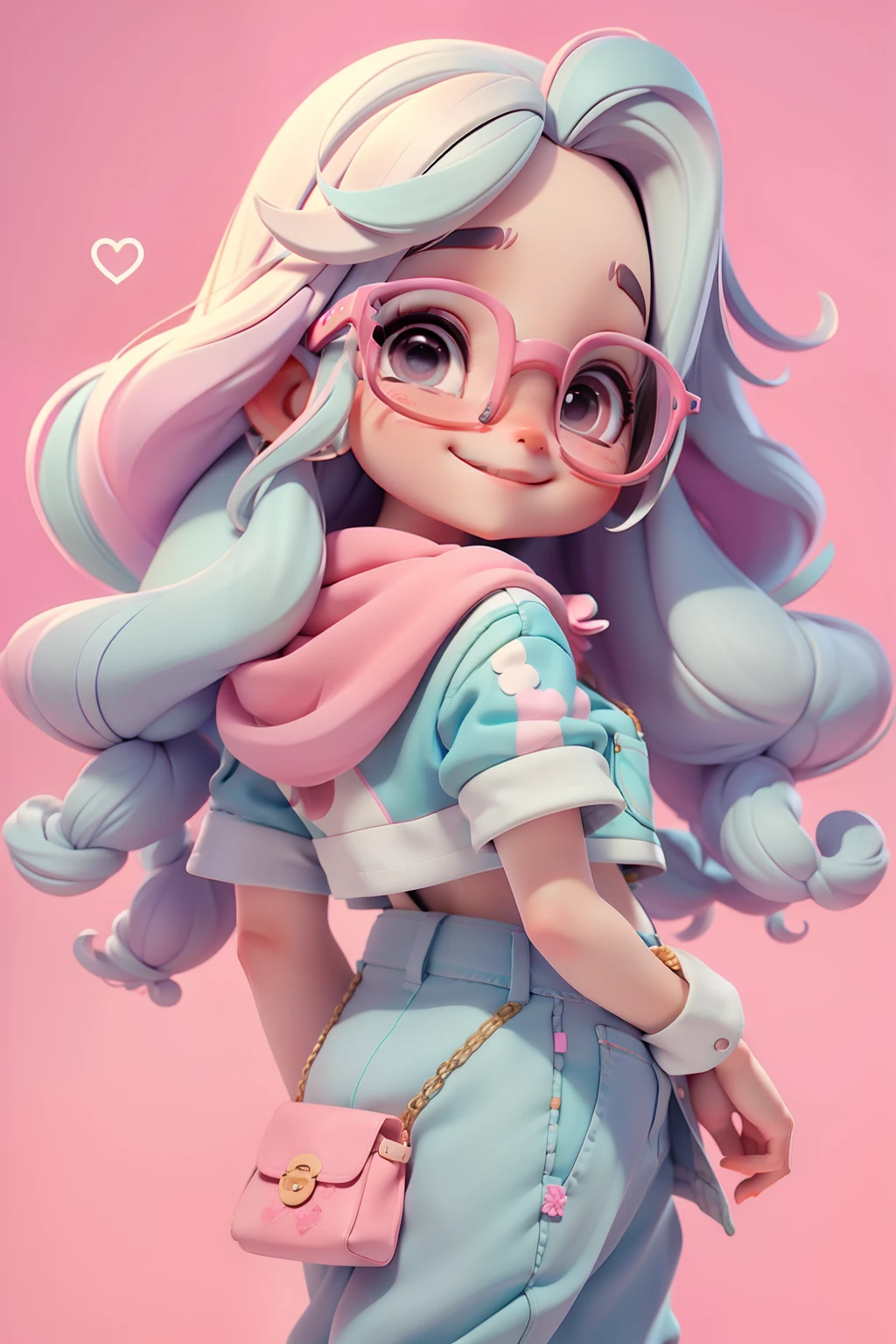 cute Alice, Eyeglasses, meniga, olhos delicados, multicolor, pastel tone, pants, moletom, sorriso delicado, fundo simples e branco
