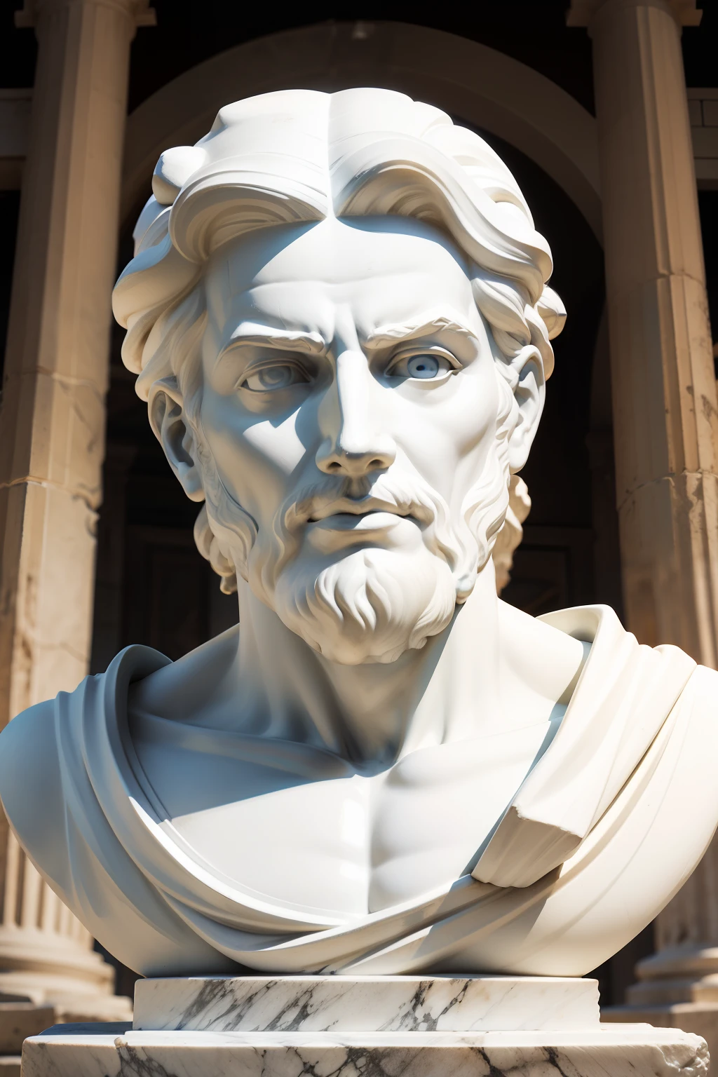 Plato Greek philosopher Face of white statue