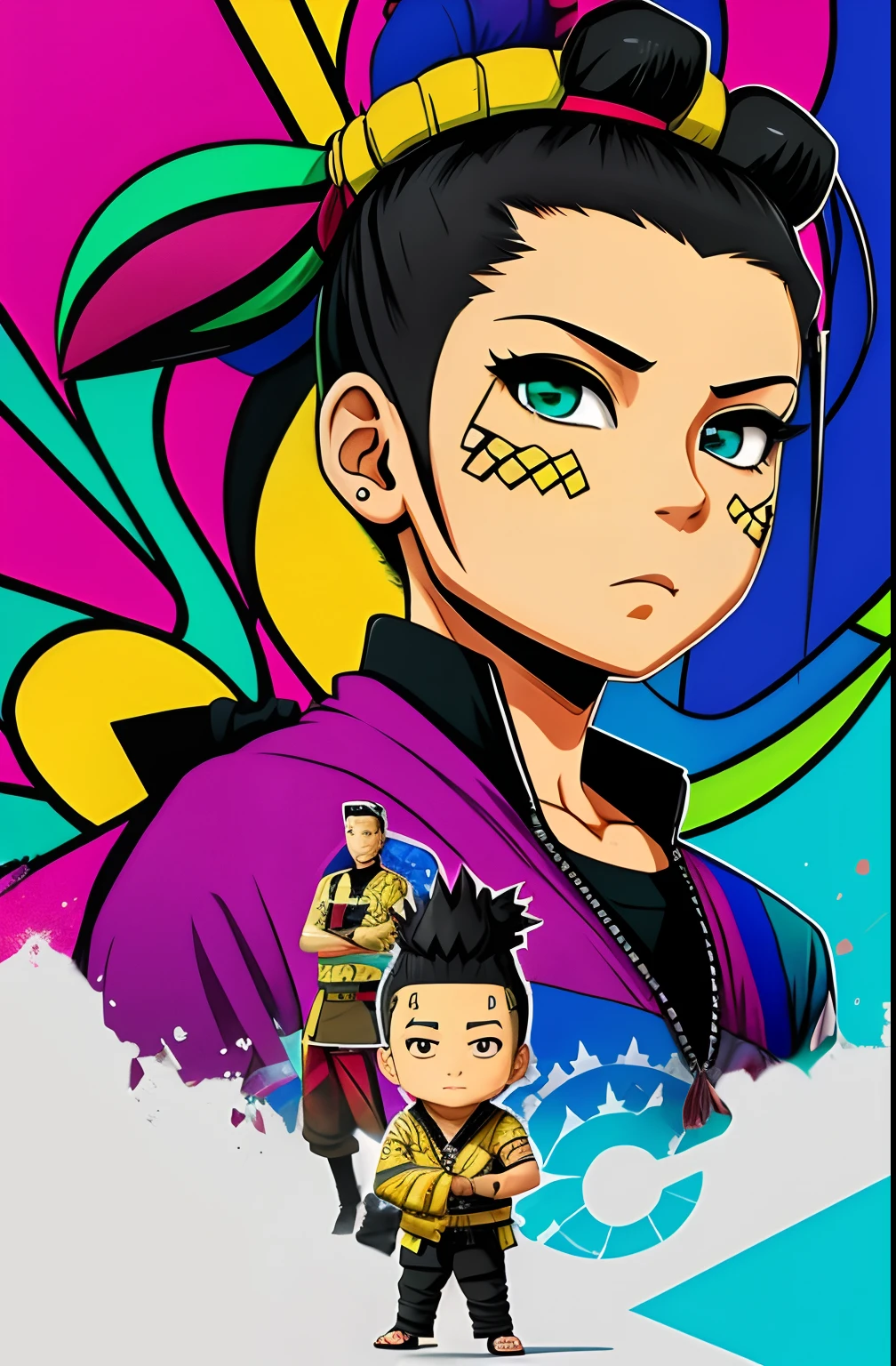 (Shikamaru Nara ), Eduardo Kobra ,Romero Brito,The Filling Twins ,multidimensional geometric wall PORTRAIT, arte, Chibi,
Yang08k, lindo, Colouring,
Primary works, qualidade superior, melhor qualidade, Arte Oficial, Beautiful and Aesthetic, 16k