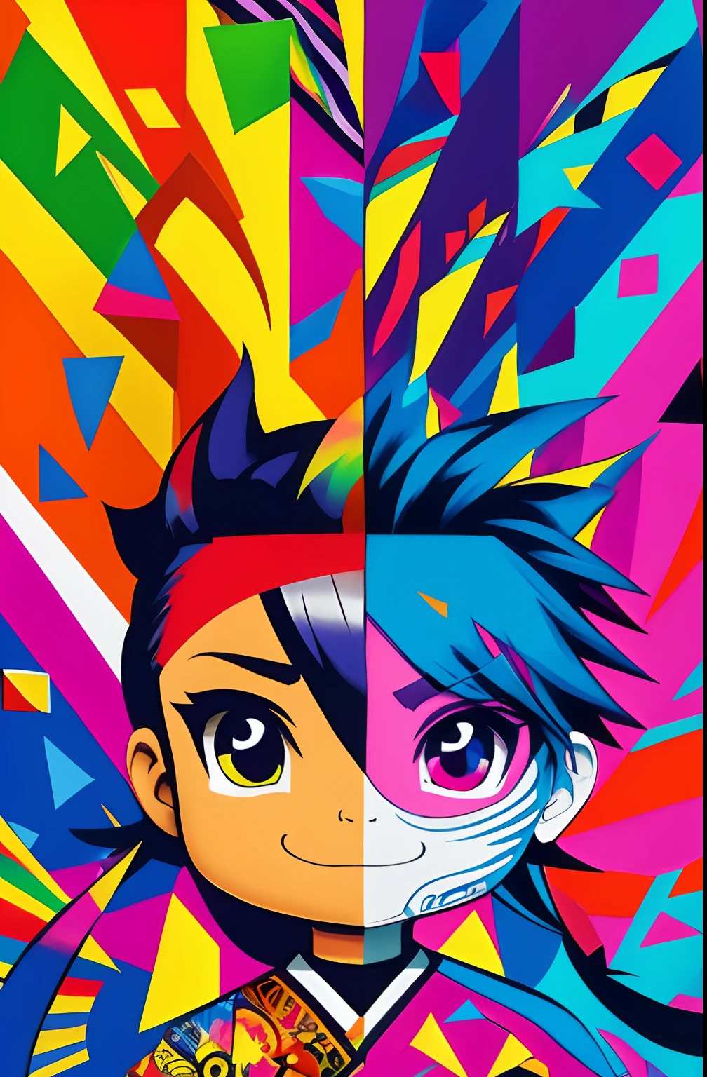 (Choji Akimichi ),  Eduardo Kobra ,Romero Brito,The Filling Twins ,multidimensional geometric wall PORTRAIT, arte, Chibi,
Yang08k, lindo, Colouring,
Primary works, qualidade superior, melhor qualidade, Arte Oficial, Beautiful and Aesthetic, 16k