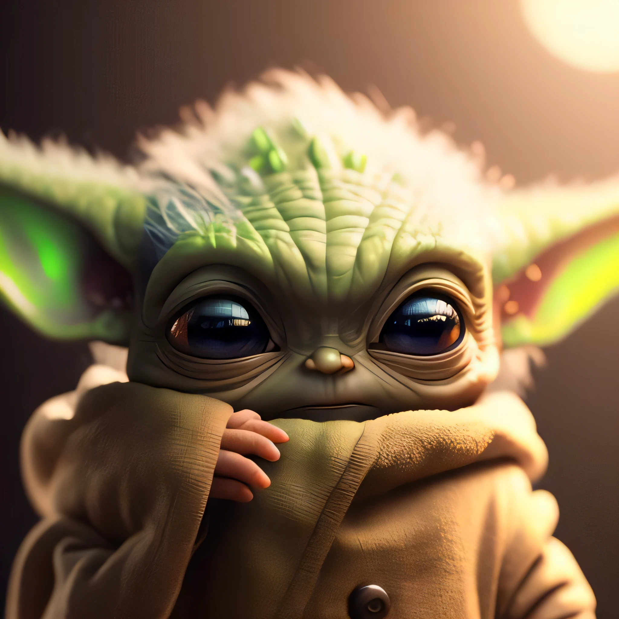 portrait of dicuki mix baby yoda, digital art, trending artstation, 4k, high detail