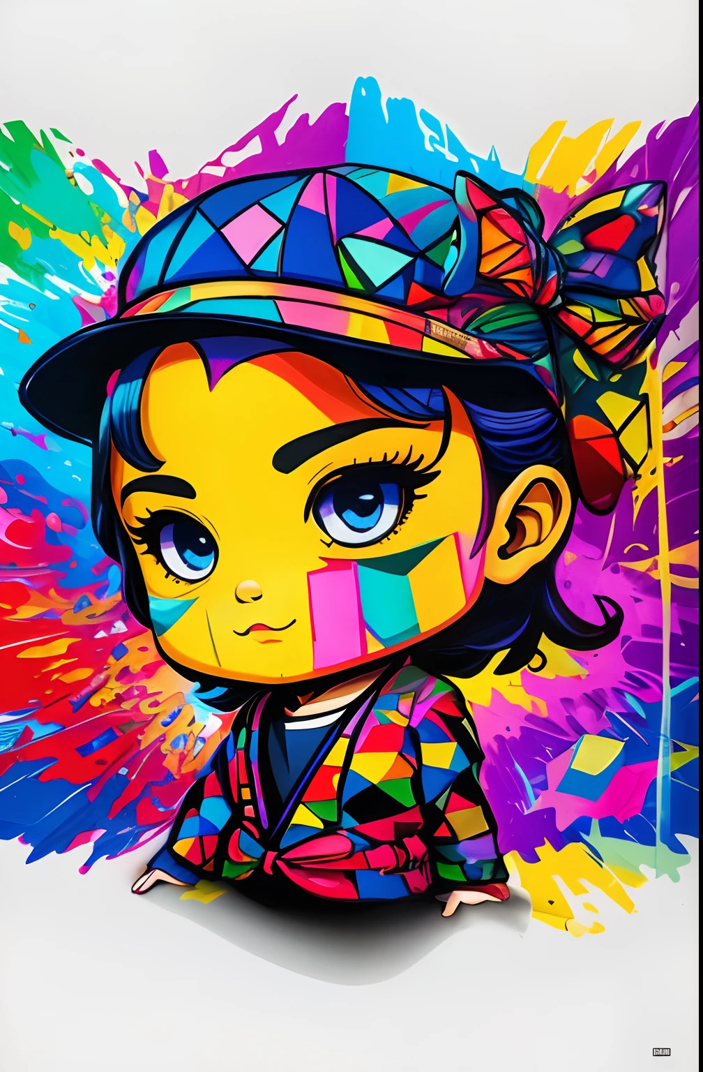 ( Choji Akimichi),  Eduardo Kobra ,Romero Brito,The Filling Twins ,multidimensional geometric wall PORTRAIT, arte, Chibi,
Yang08k, lindo, Colouring,
Primary works, qualidade superior, melhor qualidade, Arte Oficial, Beautiful and Aesthetic, 16k