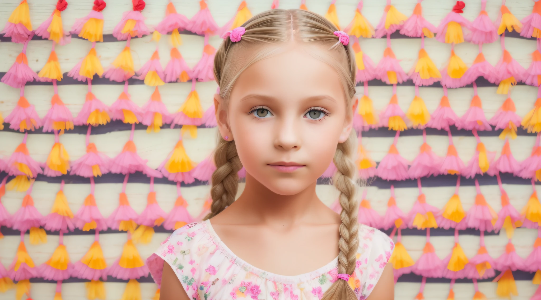 GIRL CHILD , Russian blonde in braids, Banana split