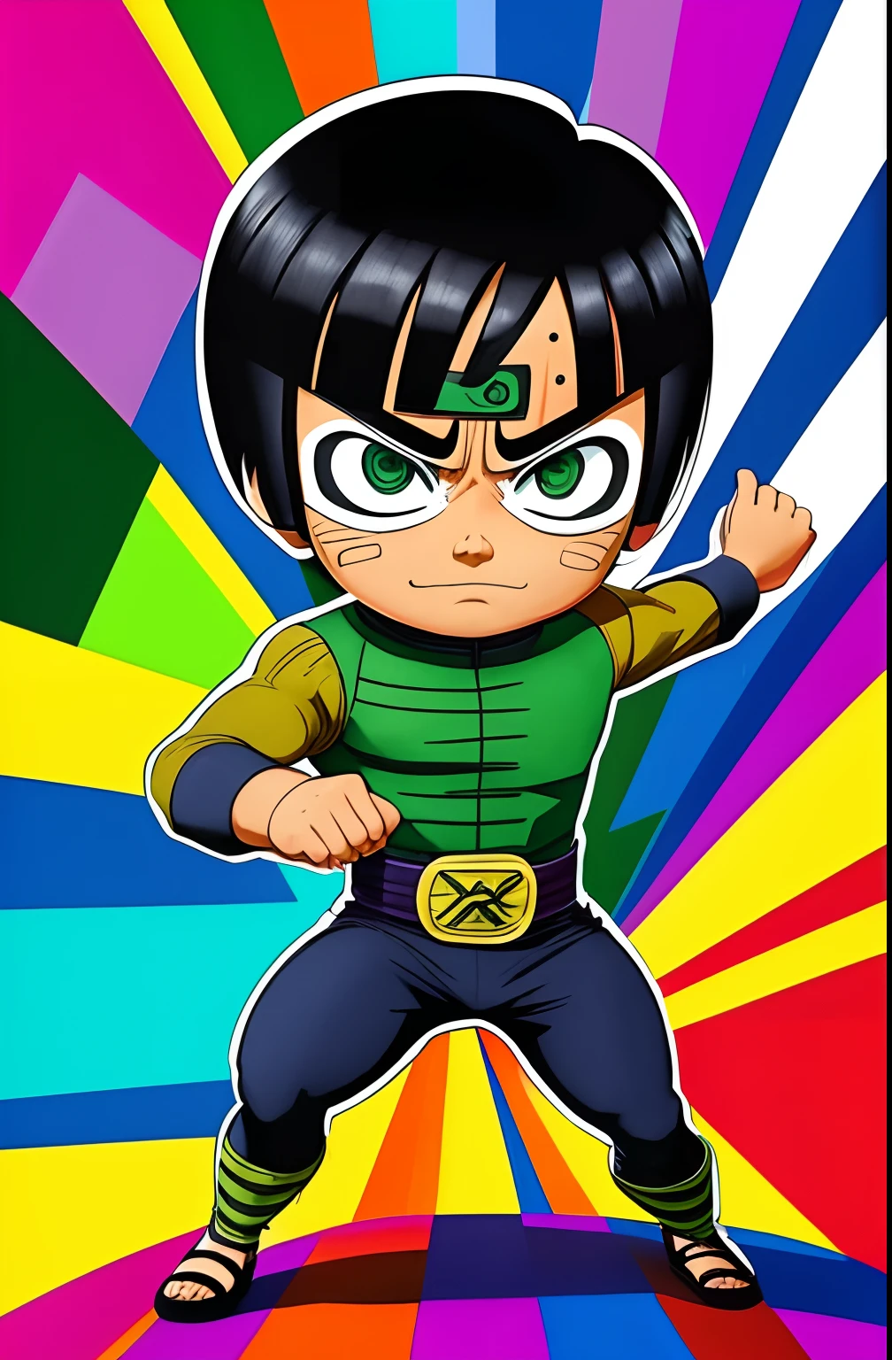 ( Rock Lee ),  Eduardo Kobra ,Romero Brito,The Filling Twins ,multidimensional geometric wall PORTRAIT, arte, Chibi,
Yang08k, lindo, Colouring,
Primary works, qualidade superior, melhor qualidade, Arte Oficial, Beautiful and Aesthetic, 16k