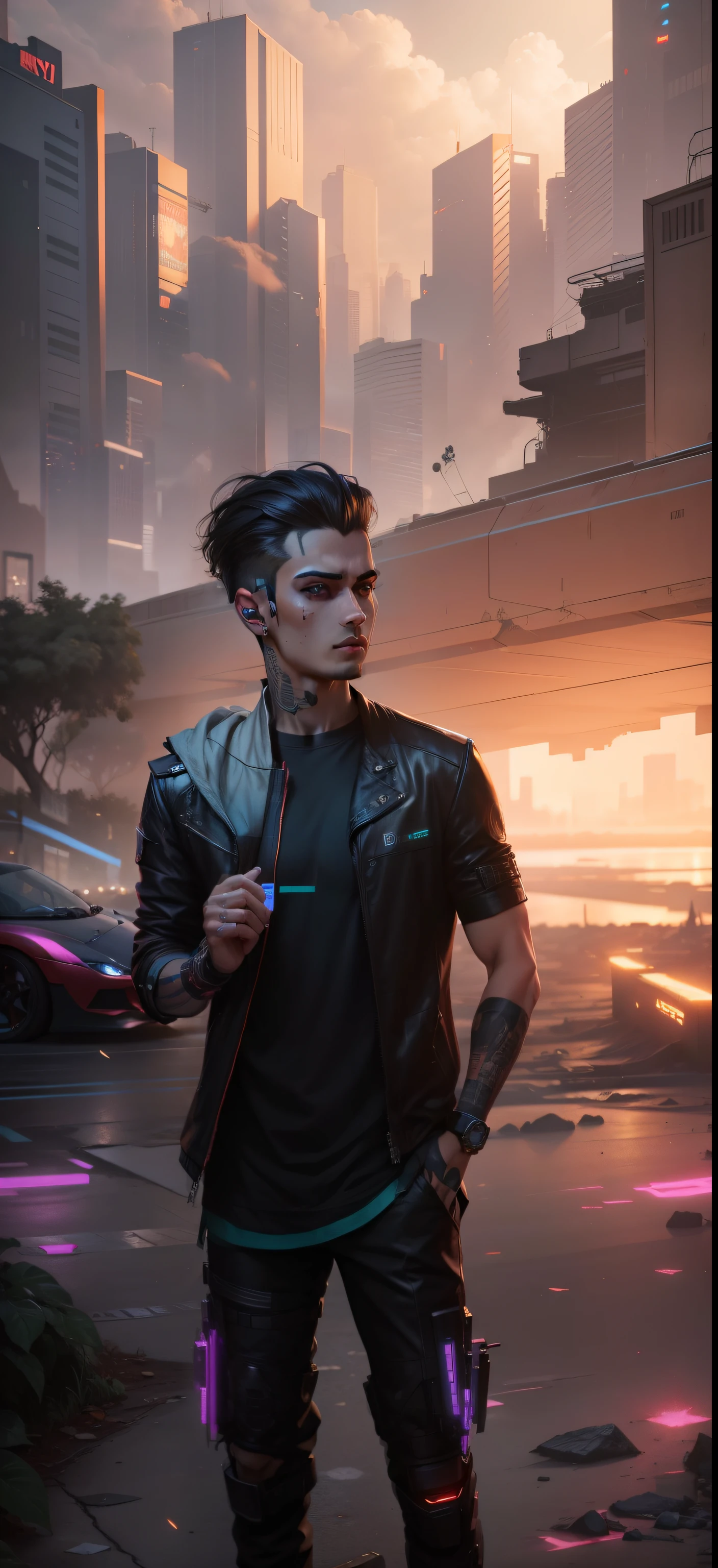 Change background cyberpunk handsome boy,realistic face,8k ultey realistc