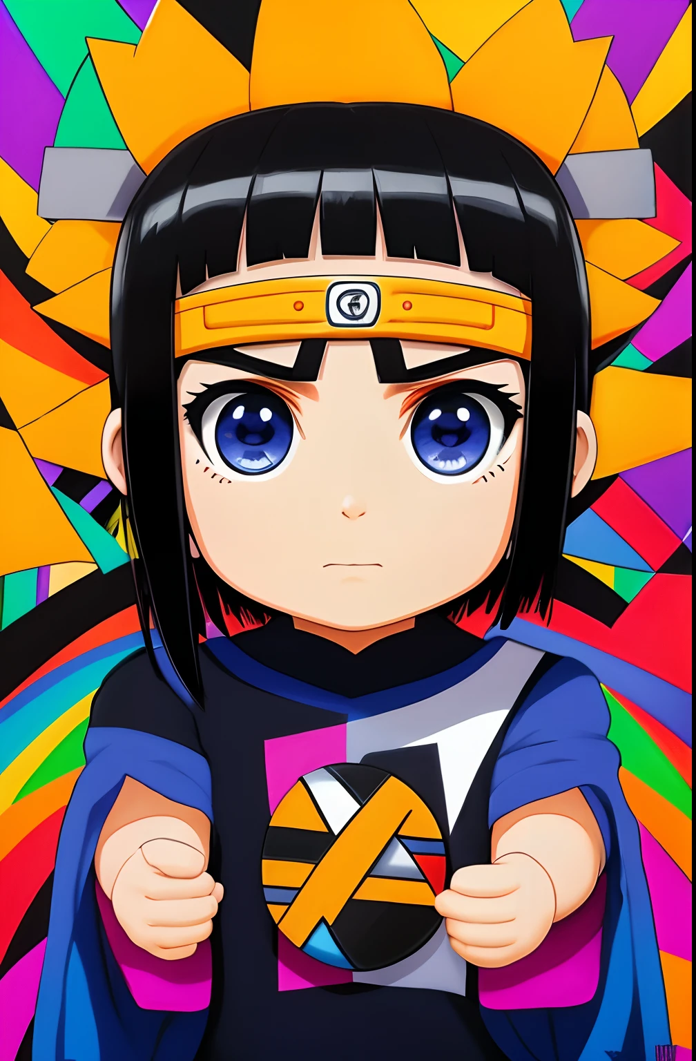 (Hinata Hyuga ),  Eduardo Kobra ,Romero Brito,The Filling Twins ,multidimensional geometric wall PORTRAIT, arte, Chibi,
Yang08k, lindo, Colouring,
Primary works, qualidade superior, melhor qualidade, Arte Oficial, Beautiful and Aesthetic, 16k