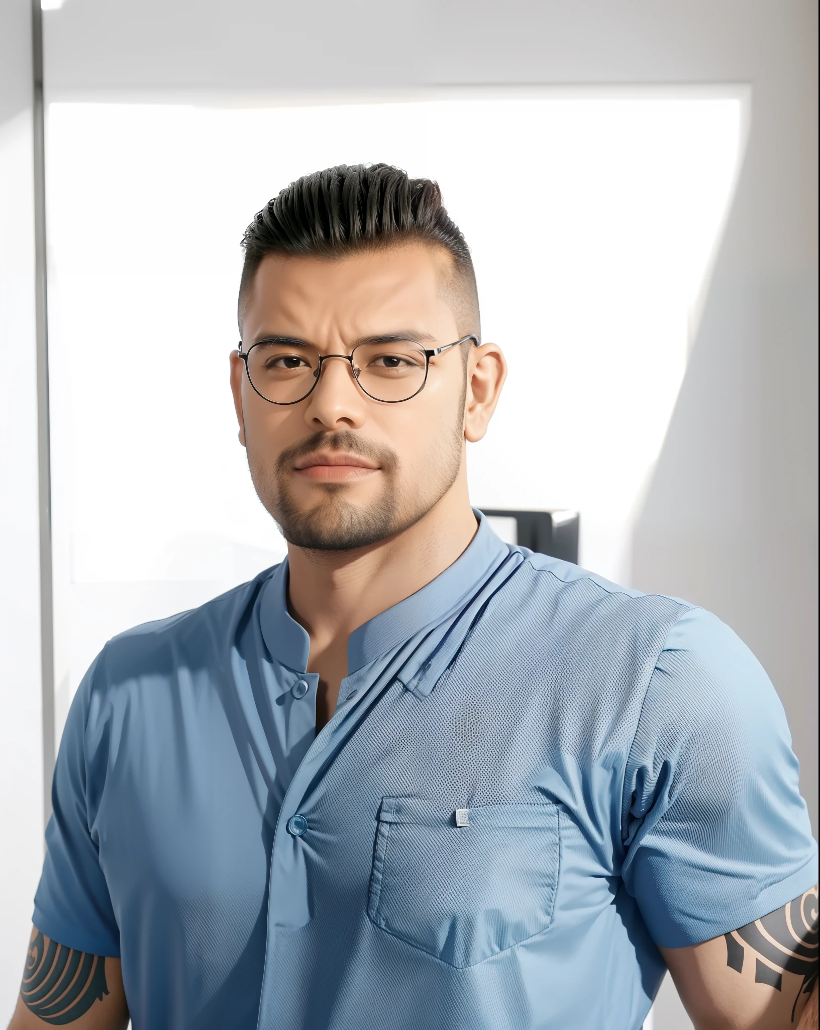 Sem camisa, corpo musculoso, corpo definido, fundo todo preto, ao fundo preto solido.