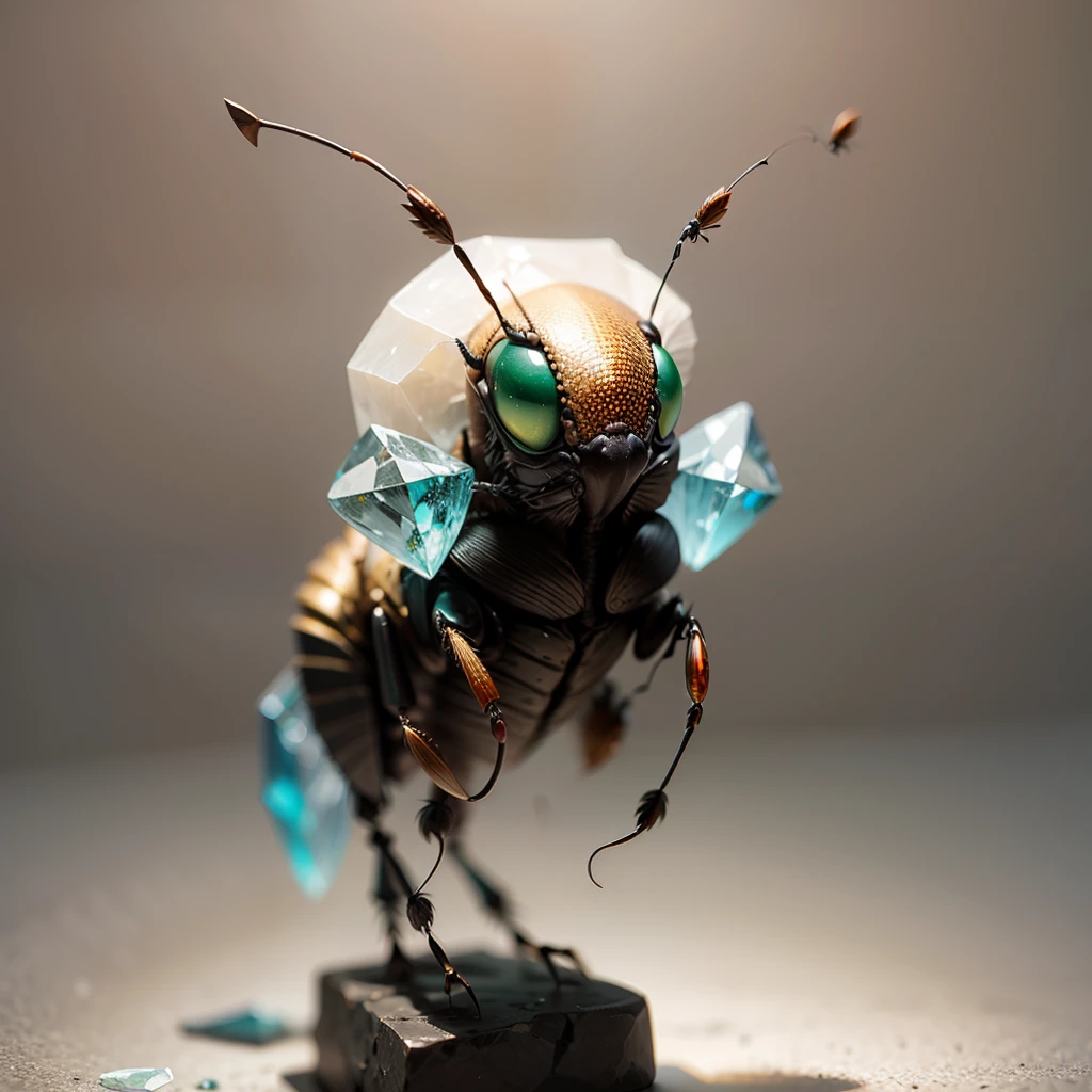 White clean background,no
humans, photorealistic, Insects,a sculpture
made of crystal --auto --s2