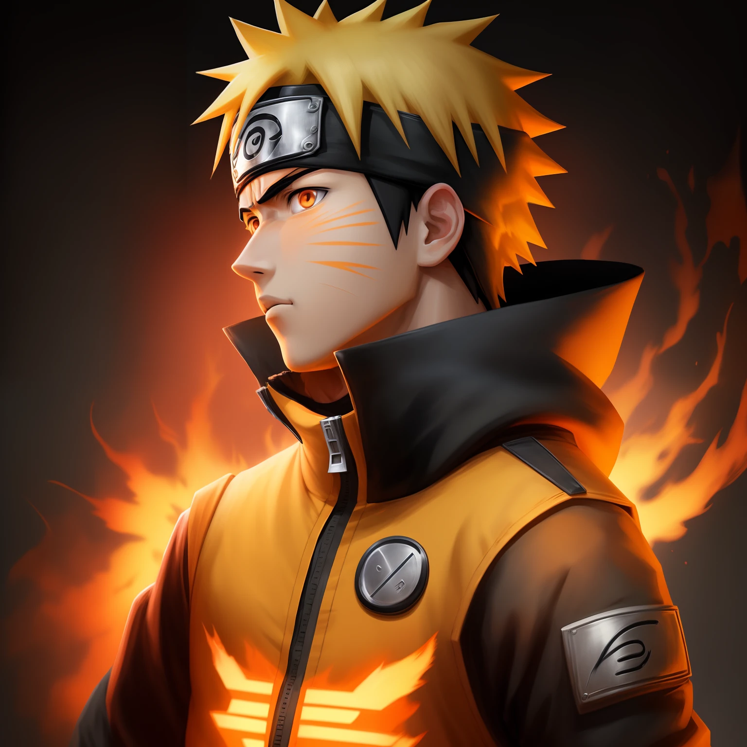 Glowing anime profile picture of the character naruto from the anime naruto