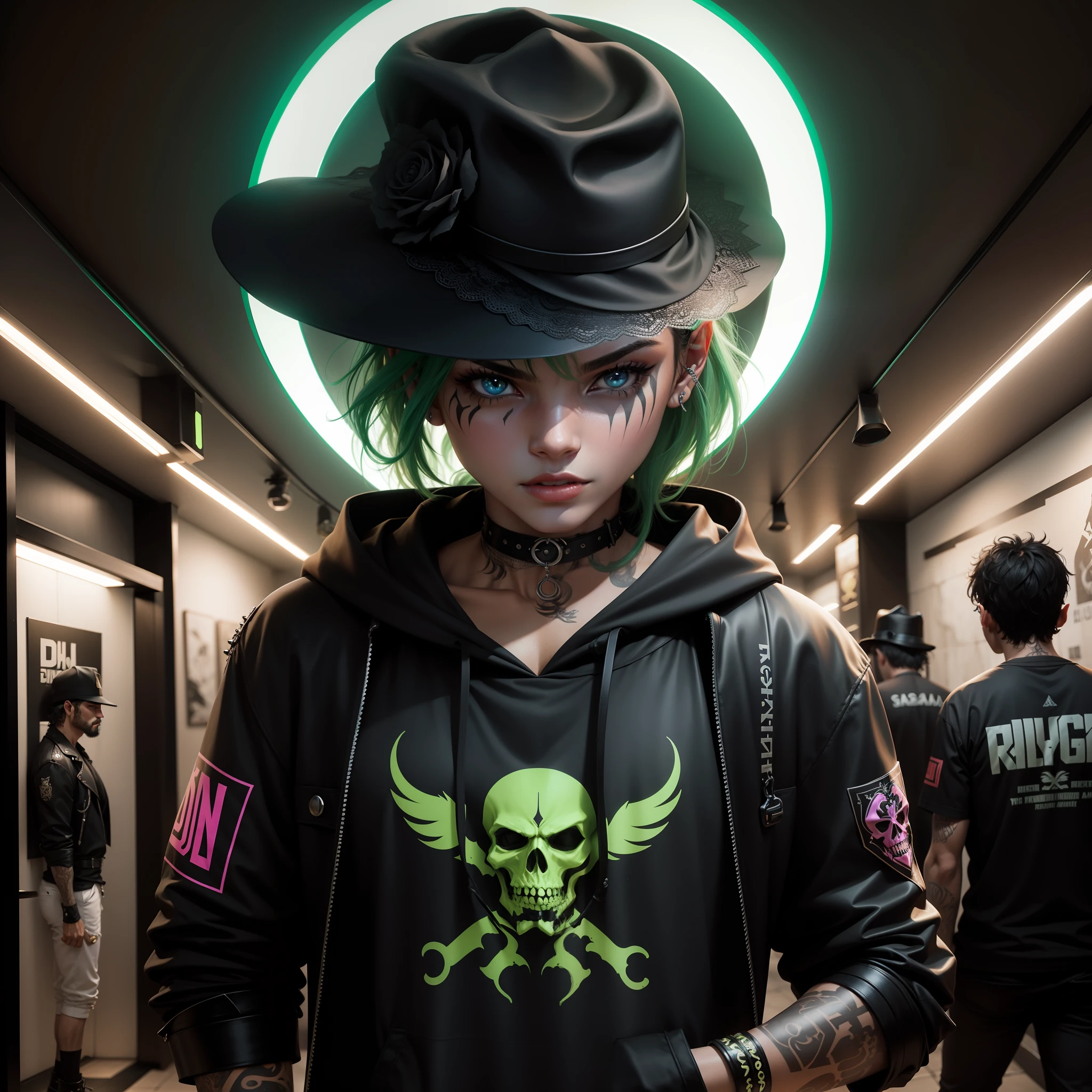 black hat, detalhado, espinhos