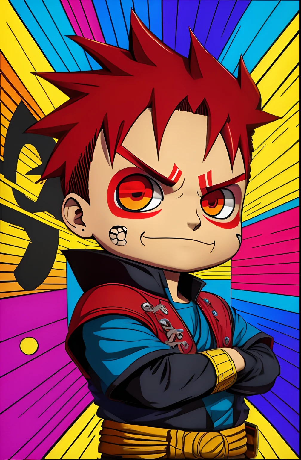 (Gaara ),  Eduardo Kobra ,Romero Brito,The Filling Twins ,multidimensional geometric wall PORTRAIT, arte, Chibi,
Yang08k, lindo, Colouring,
Primary works, qualidade superior, melhor qualidade, Arte Oficial, Beautiful and Aesthetic, 16k